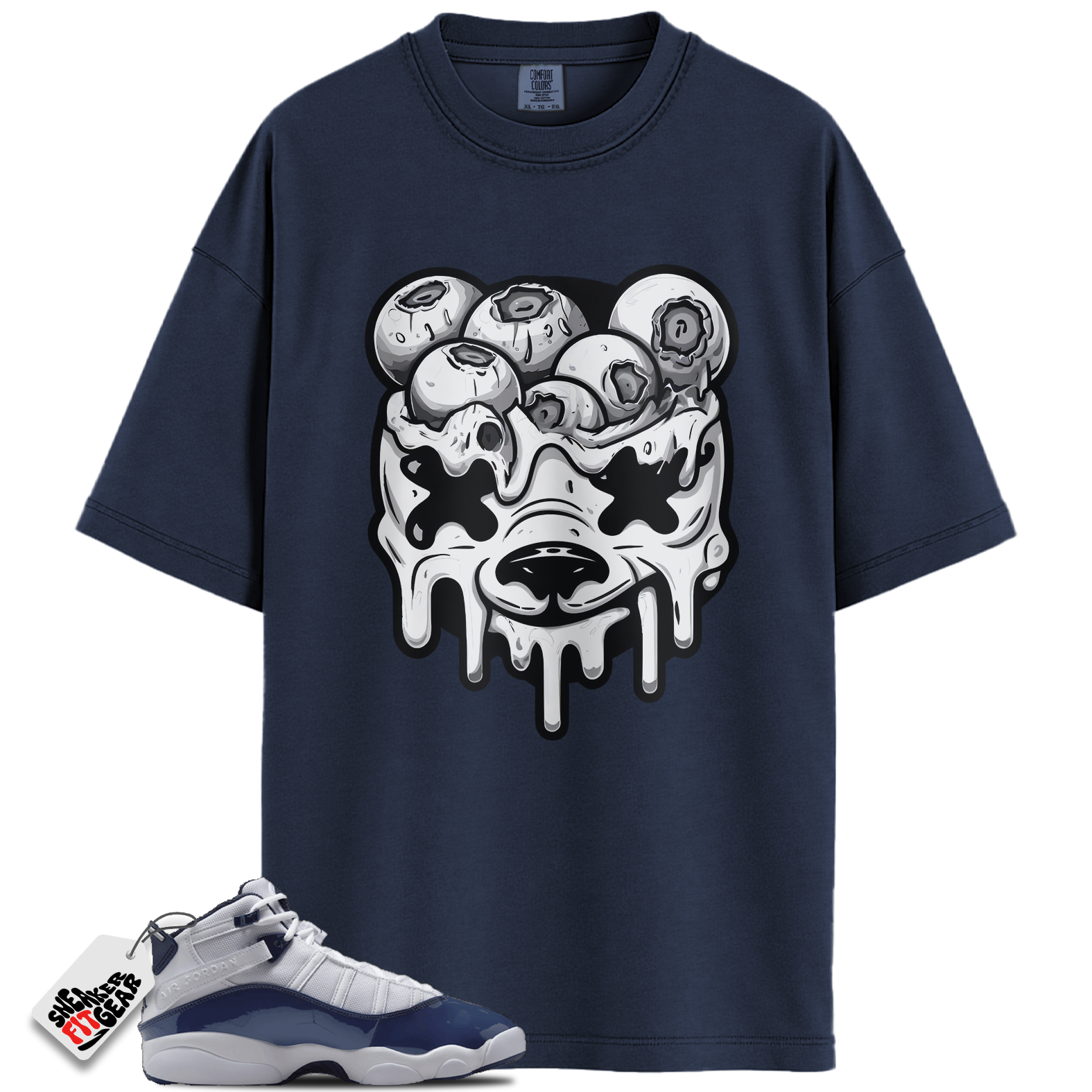 Jordan 6 Rings White Midnight Navy Match Shirts, DBEAR To Match Jordan 6 Rings White Midnight Navy