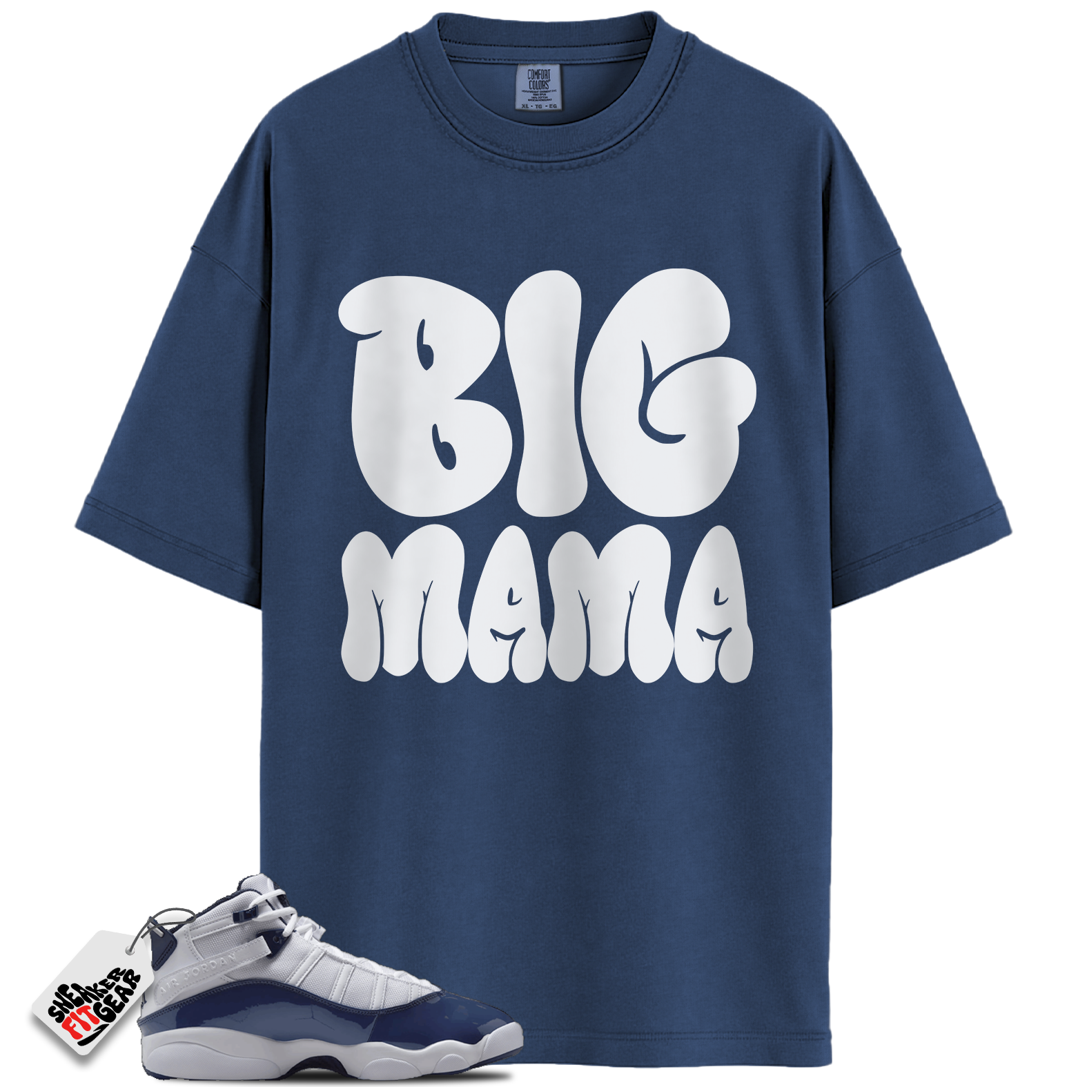 Jordan 6 Rings White Midnight Navy Match Shirts, MAMA To Match Jordan 6 Rings White Midnight Navy