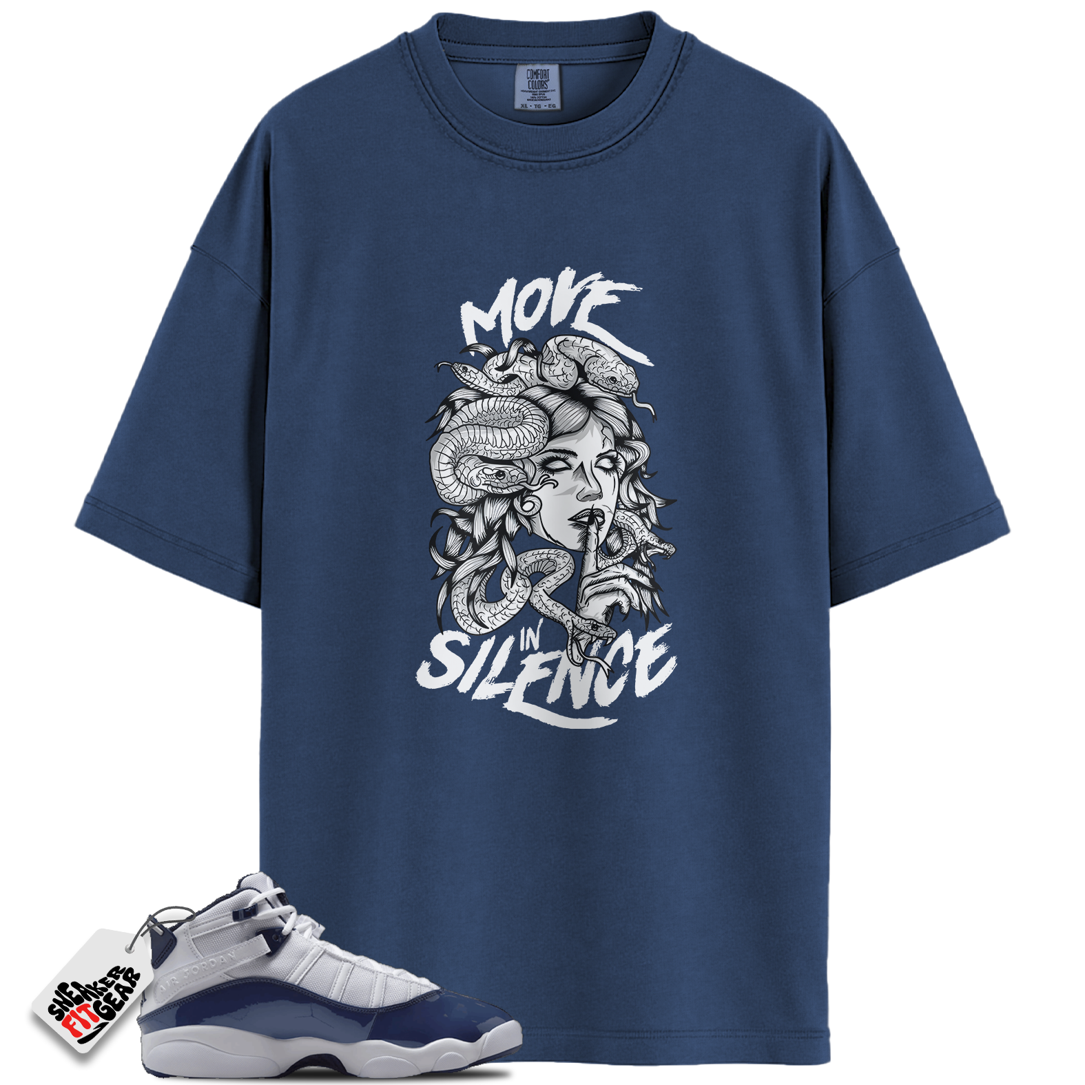 Jordan 6 Rings White Midnight Navy Match Shirts, MIS To Match Jordan 6 Rings White Midnight Navy Main image