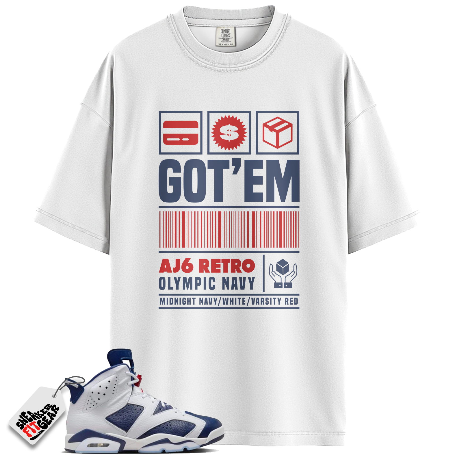 Jordan 6 Retro Olympic Match Shirts, Copped Sneaker Shirt To Match Jordan 6 Retro Olympic Main image