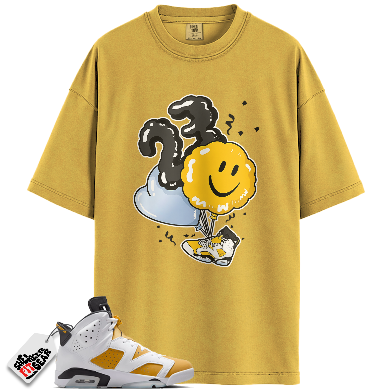 Jordan 6 Retro Yellow Ochre Match Shirts, Balloon Sneaker Tee To Match Jordan 6 Retro Yellow Ochre