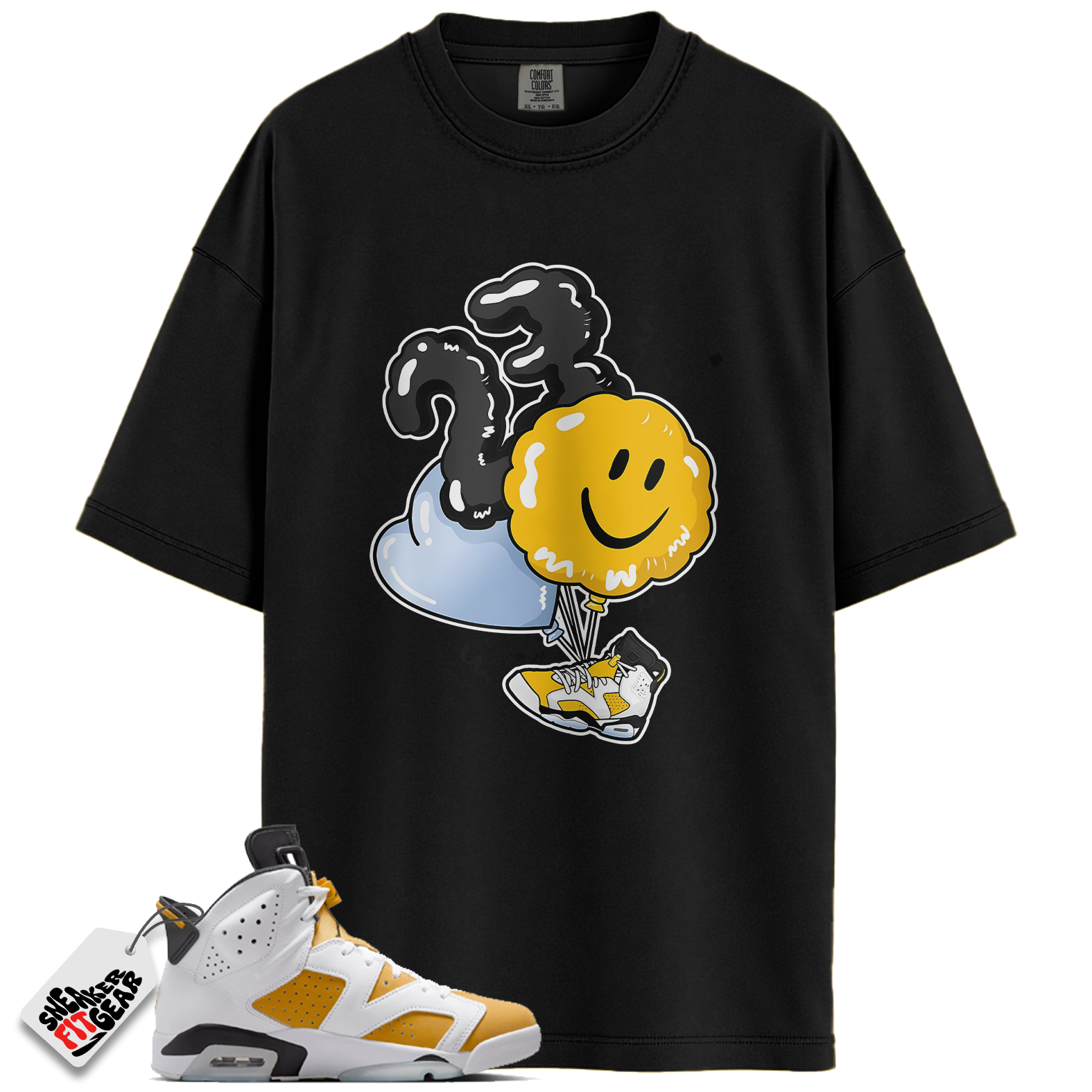 Jordan 6 Retro Yellow Ochre Match Shirts, Balloon Sneaker Tee To Match Jordan 6 Retro Yellow Ochre