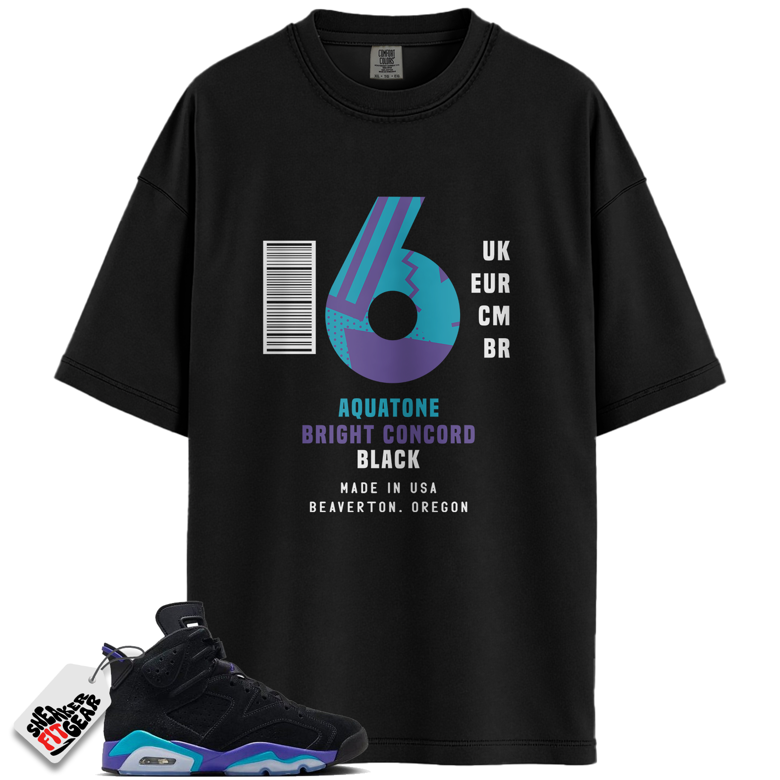 Jordan 6 Retro Aqua Match Shirts, Box Label Aqua Shirt To Match Jordan 6 Retro Aqua Main image