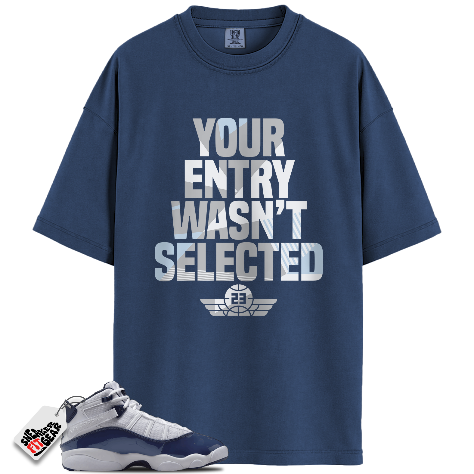 Jordan 6 Rings White Midnight Navy Match Shirts, Sneaker Raffle Shirt To Match Jordan 6 Rings White Midnight Navy