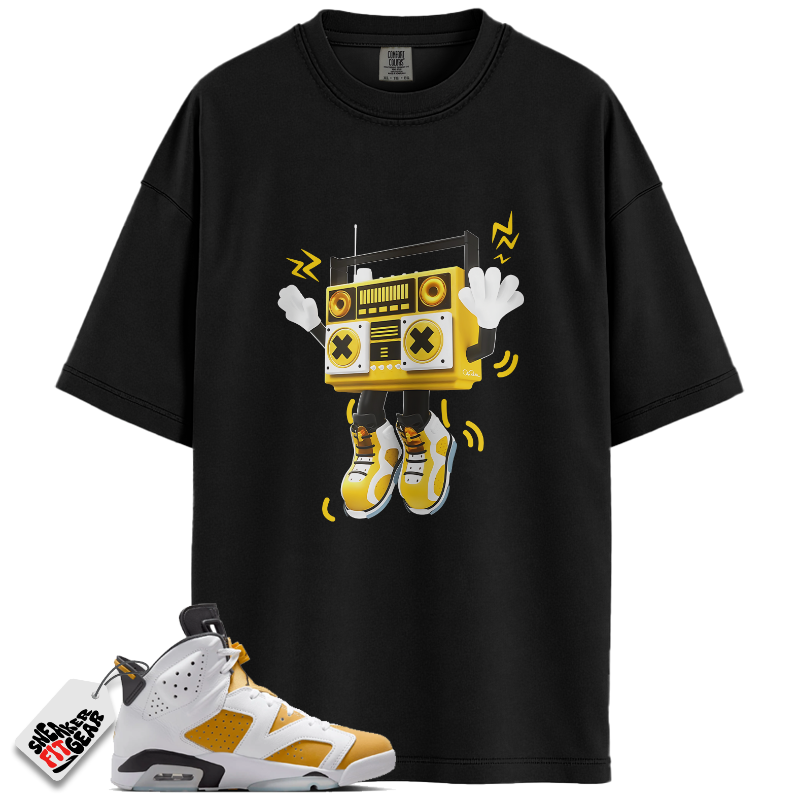 Jordan 6 Retro Yellow Ochre Match Shirts, 90s Radio Boy Shirt To Match Jordan 6 Retro Yellow Ochre Main image