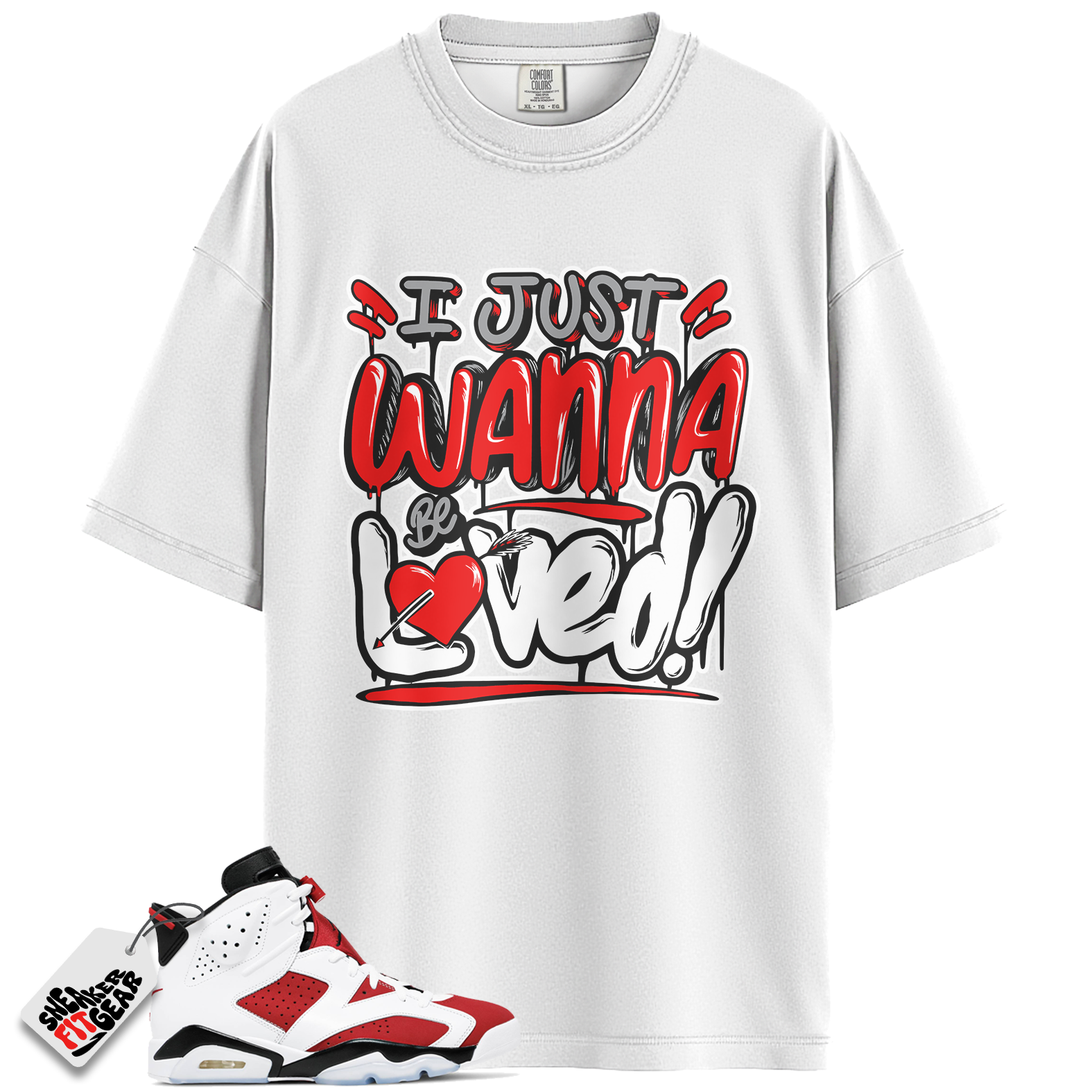 Jordan 6 Retro Carmine Match Shirts, RED LOVED To Match Jordan 6 Retro Carmine