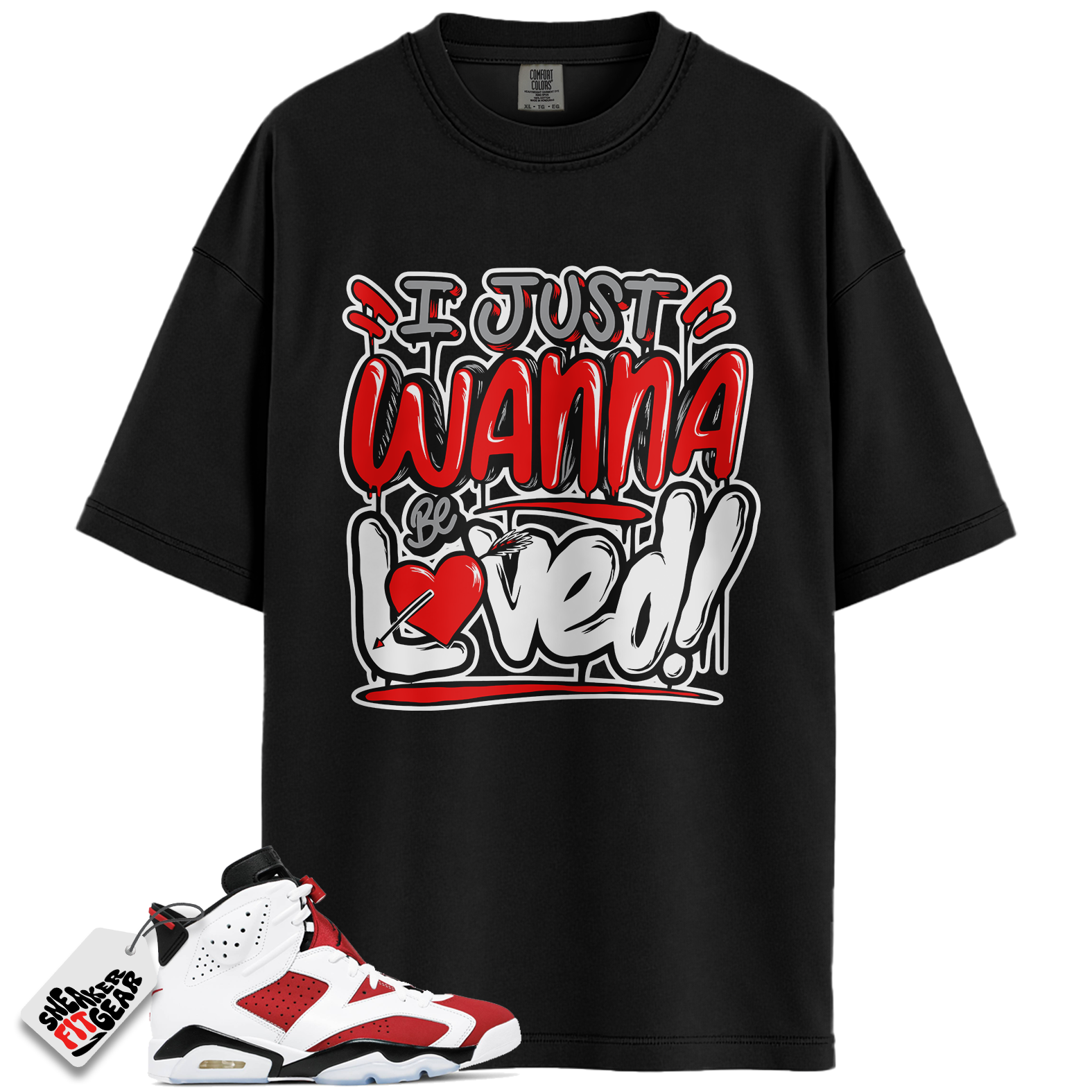 Jordan 6 Retro Carmine Match Shirts, RED LOVED To Match Jordan 6 Retro Carmine