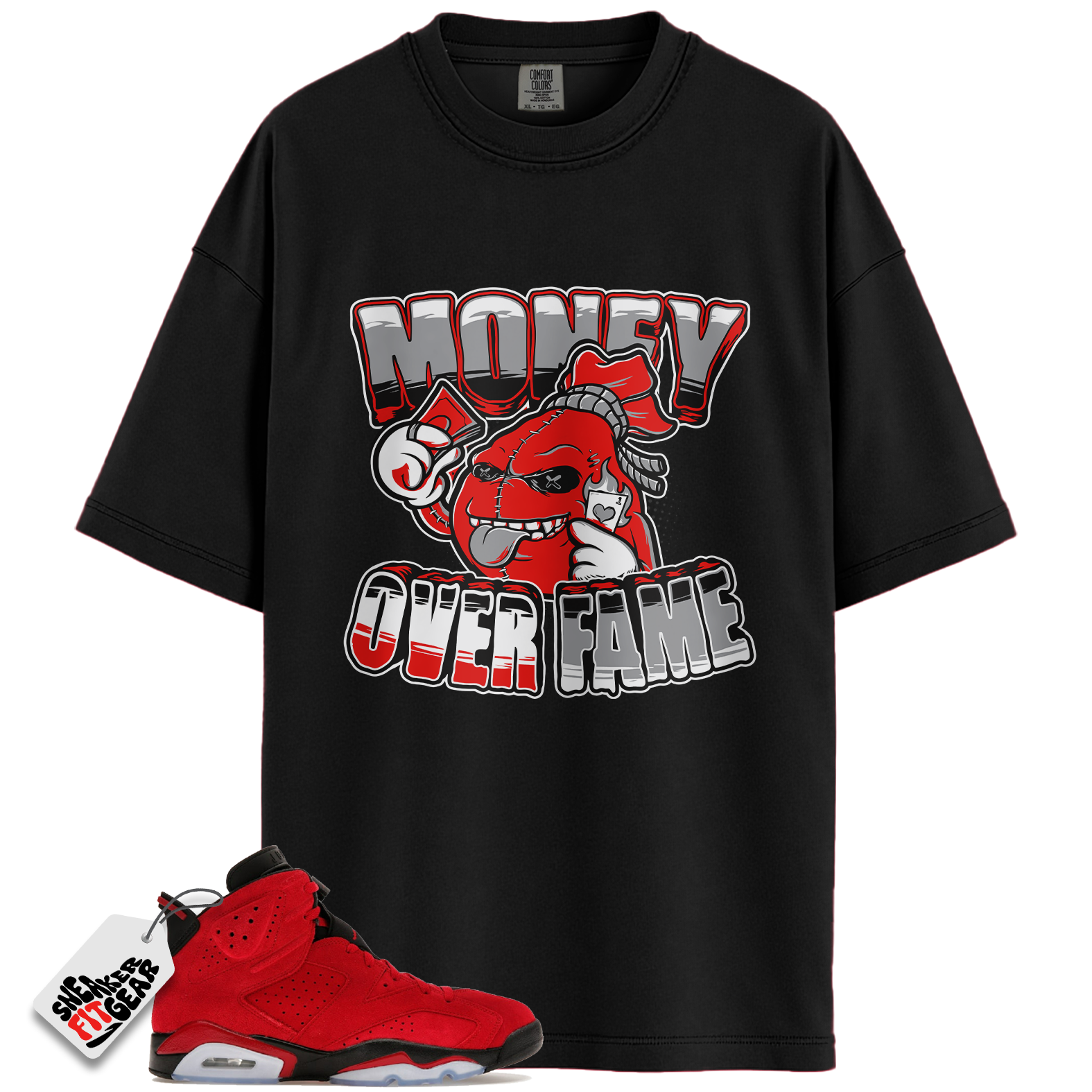 Jordan 6 Retro Toro Bravo Match Shirts, Money Over Fame To Match Jordan 6 Retro Toro Bravo