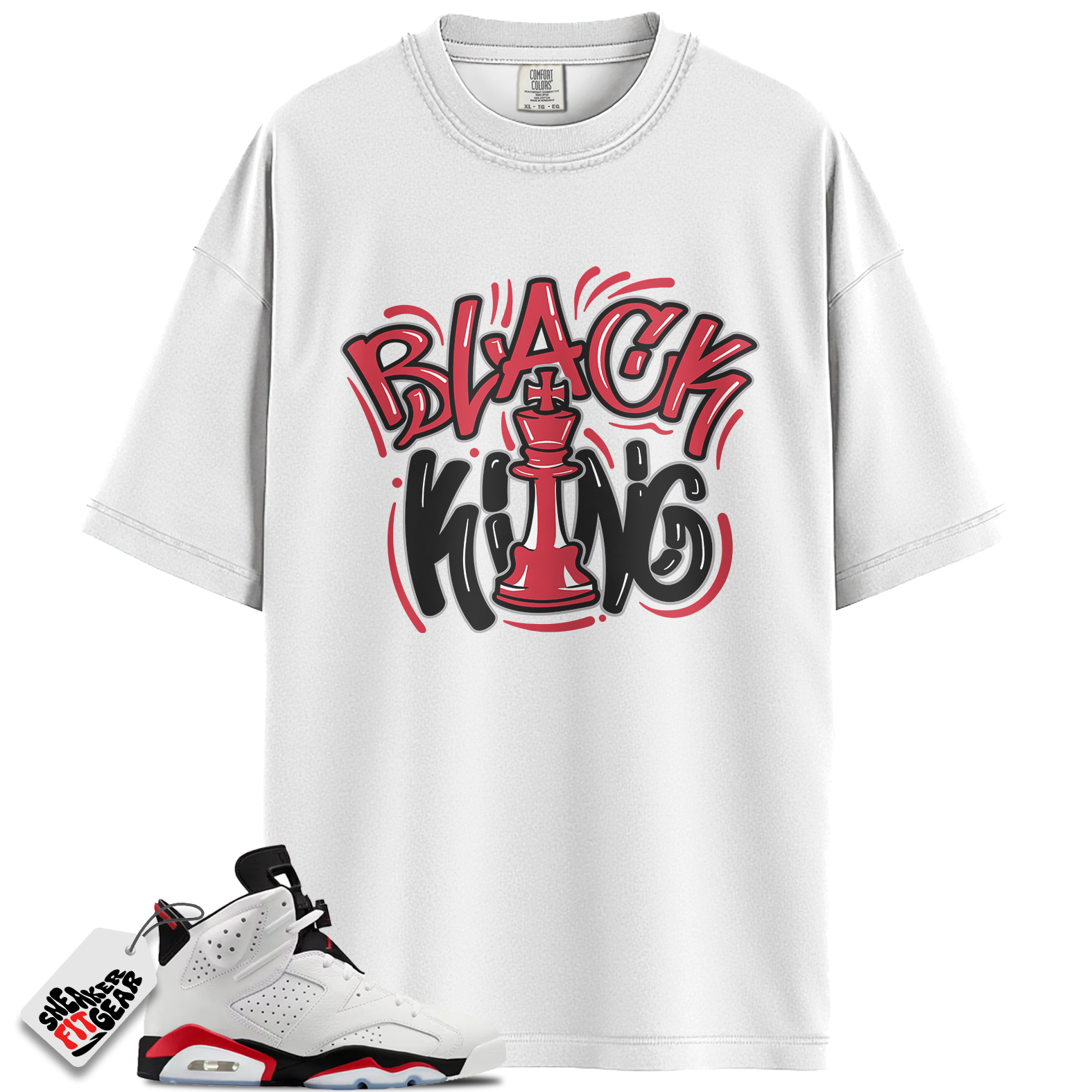 Jordan 6 Retro Fire Red Match Shirts, King Shirt To Match Jordan 6 Retro Fire Red Main image