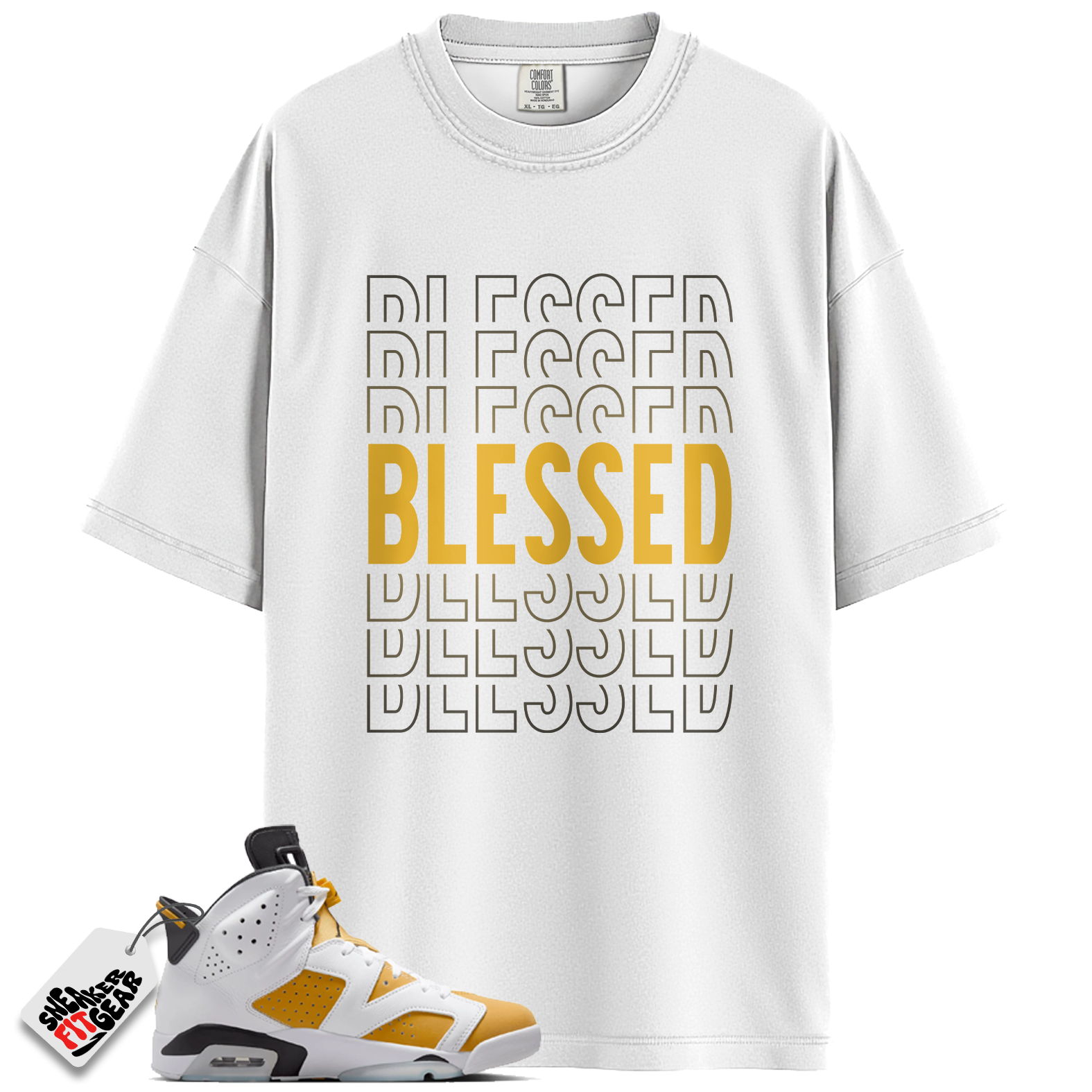 Jordan 6 Retro Yellow Ochre Match Shirts, Out Here Trusting God T-Shirt To Match Jordan 6 Retro Yellow Ochre