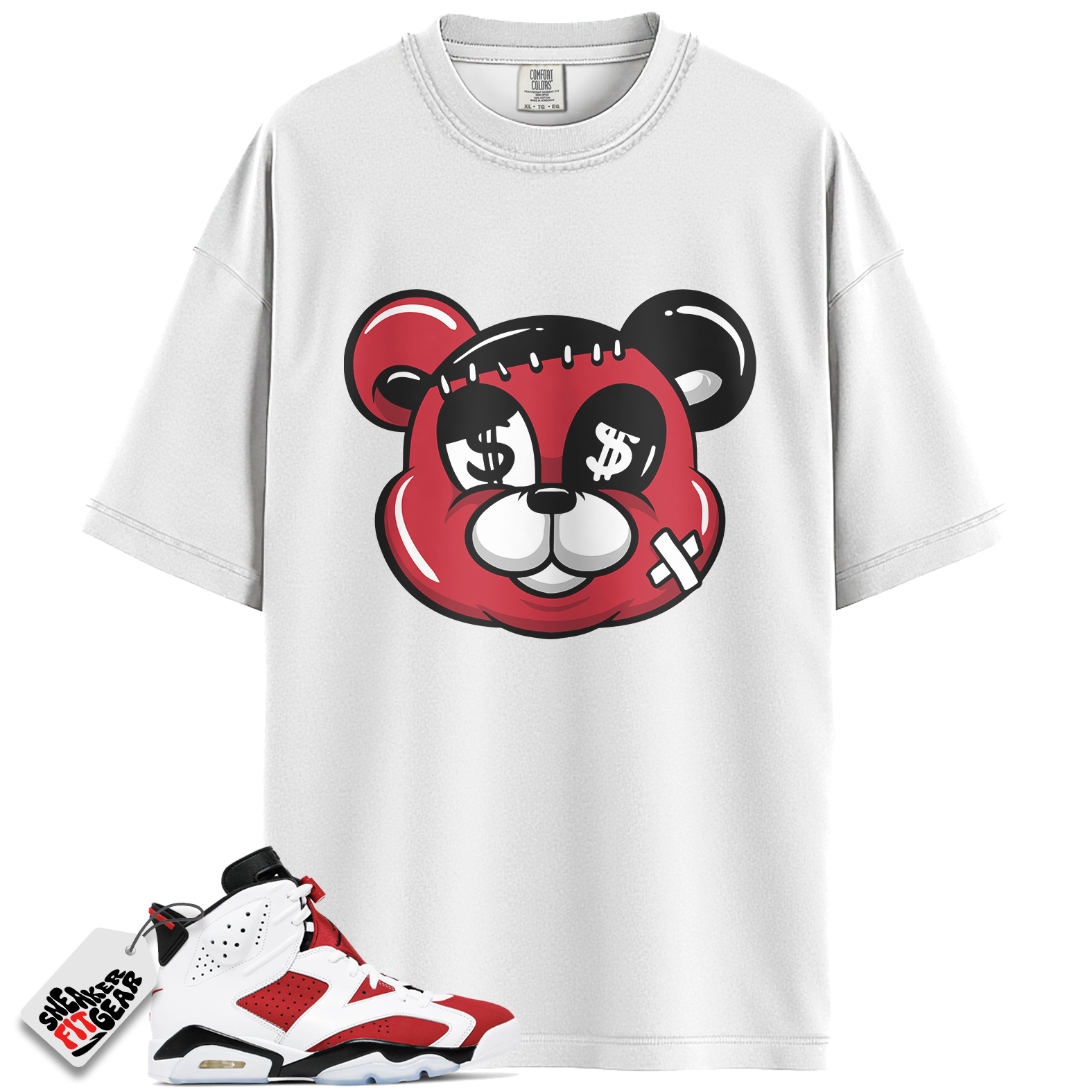 Jordan 6 Retro Carmine Match Shirts, Bear Shirt To Match Jordan 6 Retro Carmine