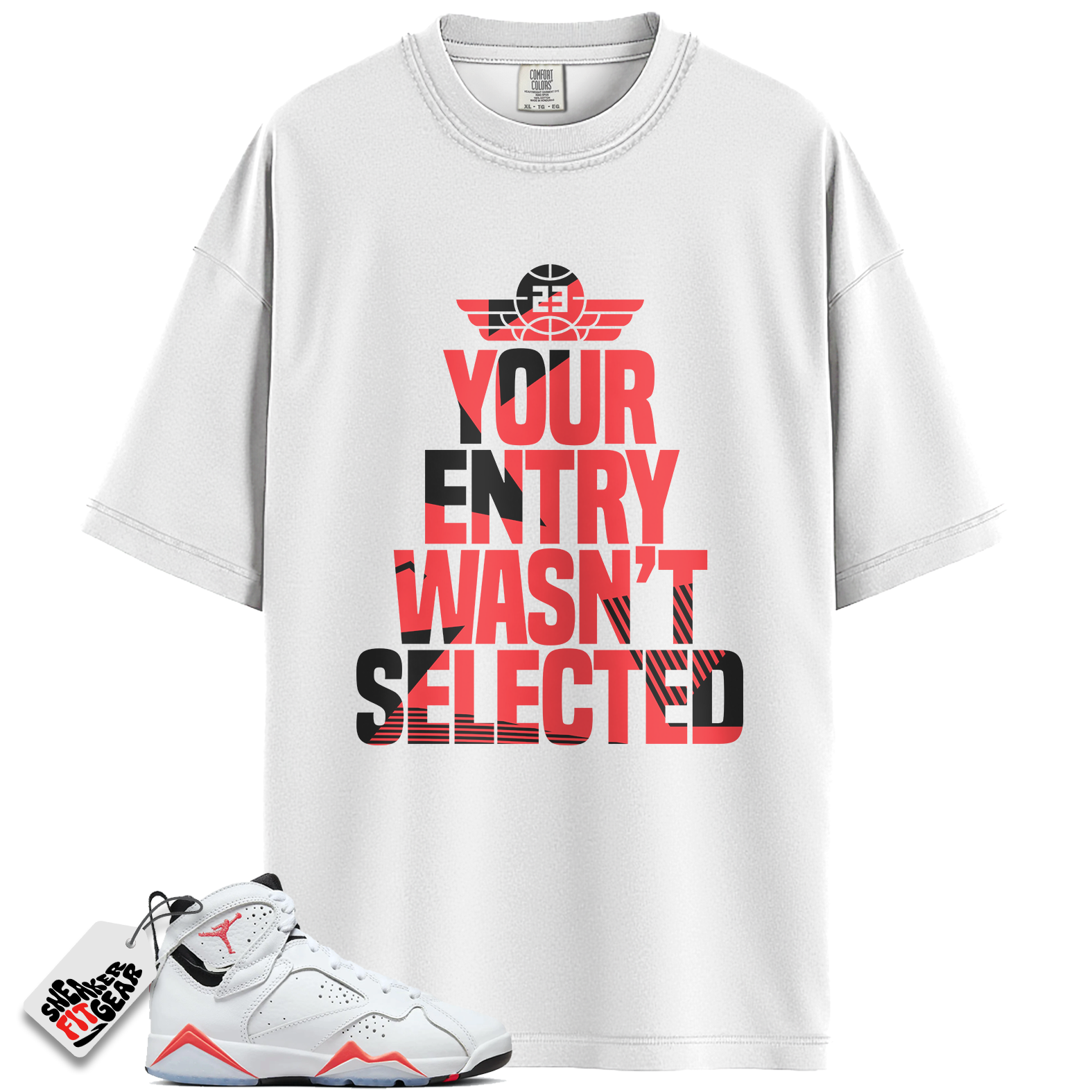 Jordan 7 Retro White Infrared Match Shirts, Sneaker Raffle Shirt To Match Jordan 7 Retro White Infrared