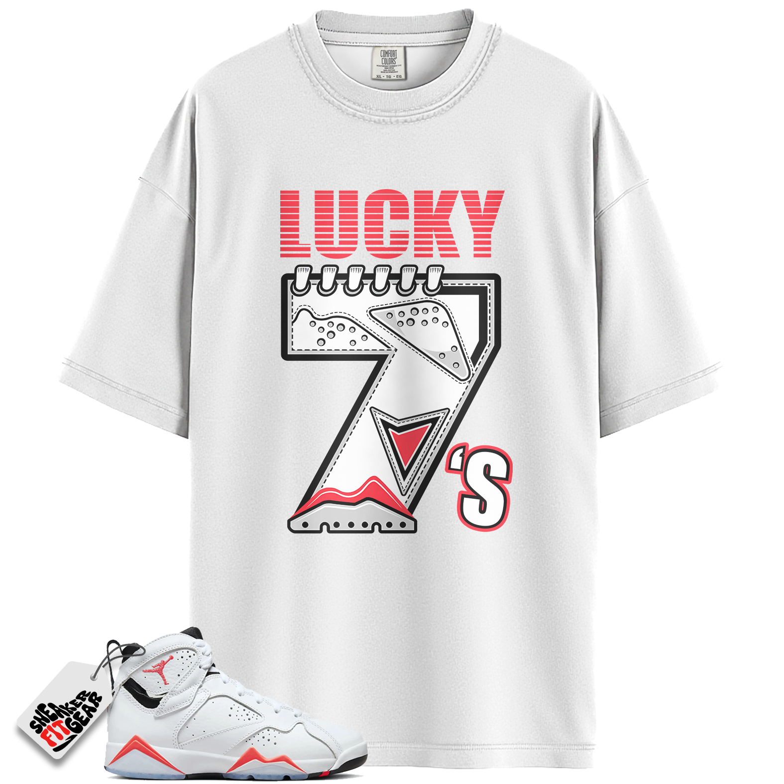 Jordan 7 Retro White Infrared Match Shirts, 7s Sneaker Tees To Match Jordan 7 Retro White Infrared