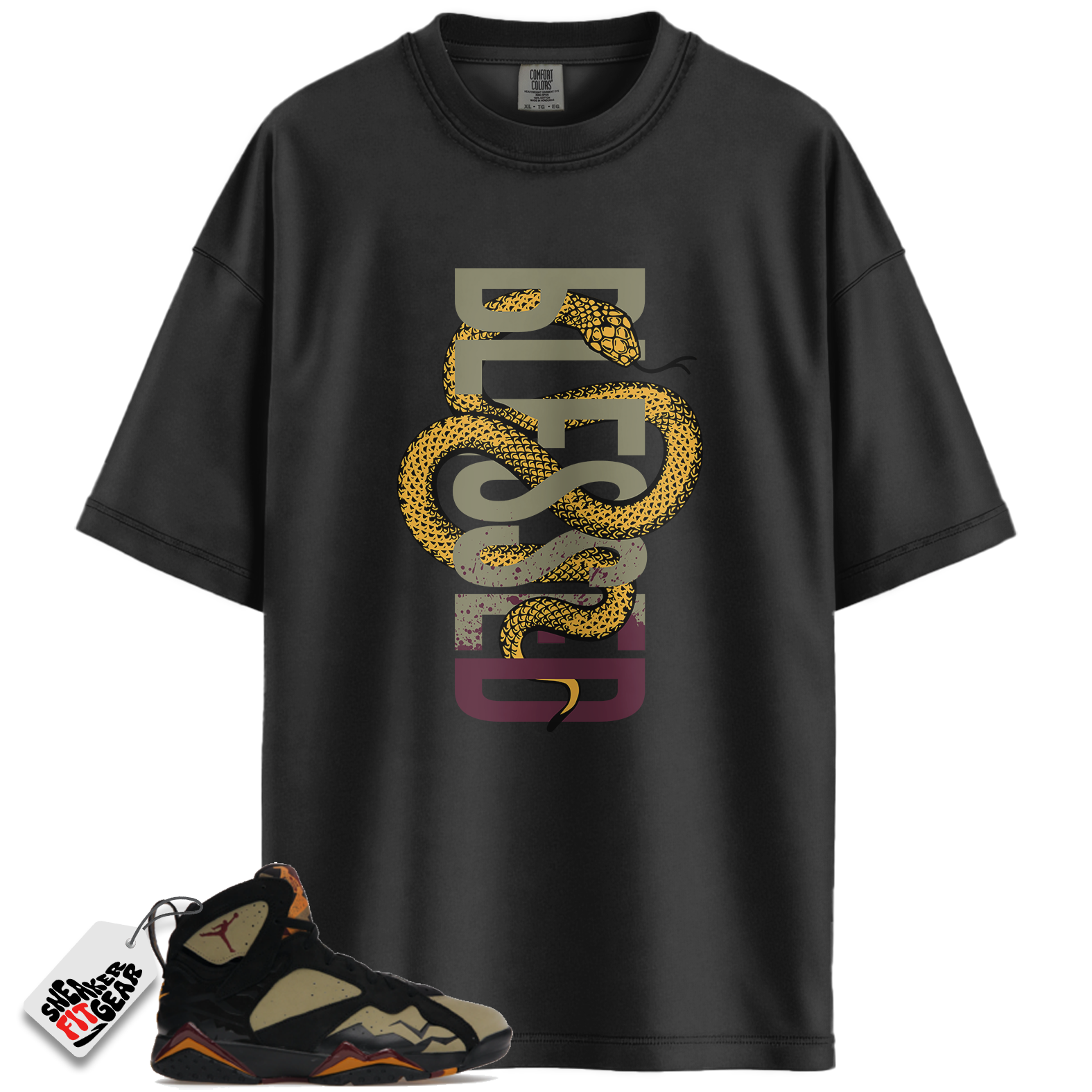 Jordan 7 Retro Black Olive Match Shirts, SNAKE Shirt To Match Jordan 7 Retro Black Olive