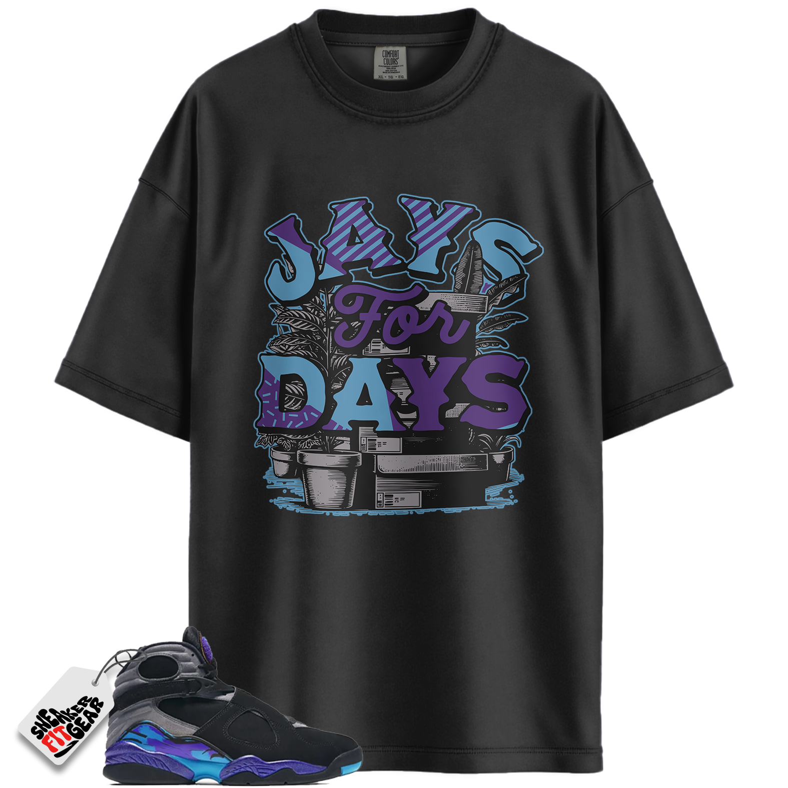 Jordan 8 Retro Aqua (2025) Match Shirts, Stacked Sneaker Shirt To Match Jordan 8 Retro Aqua (2025)