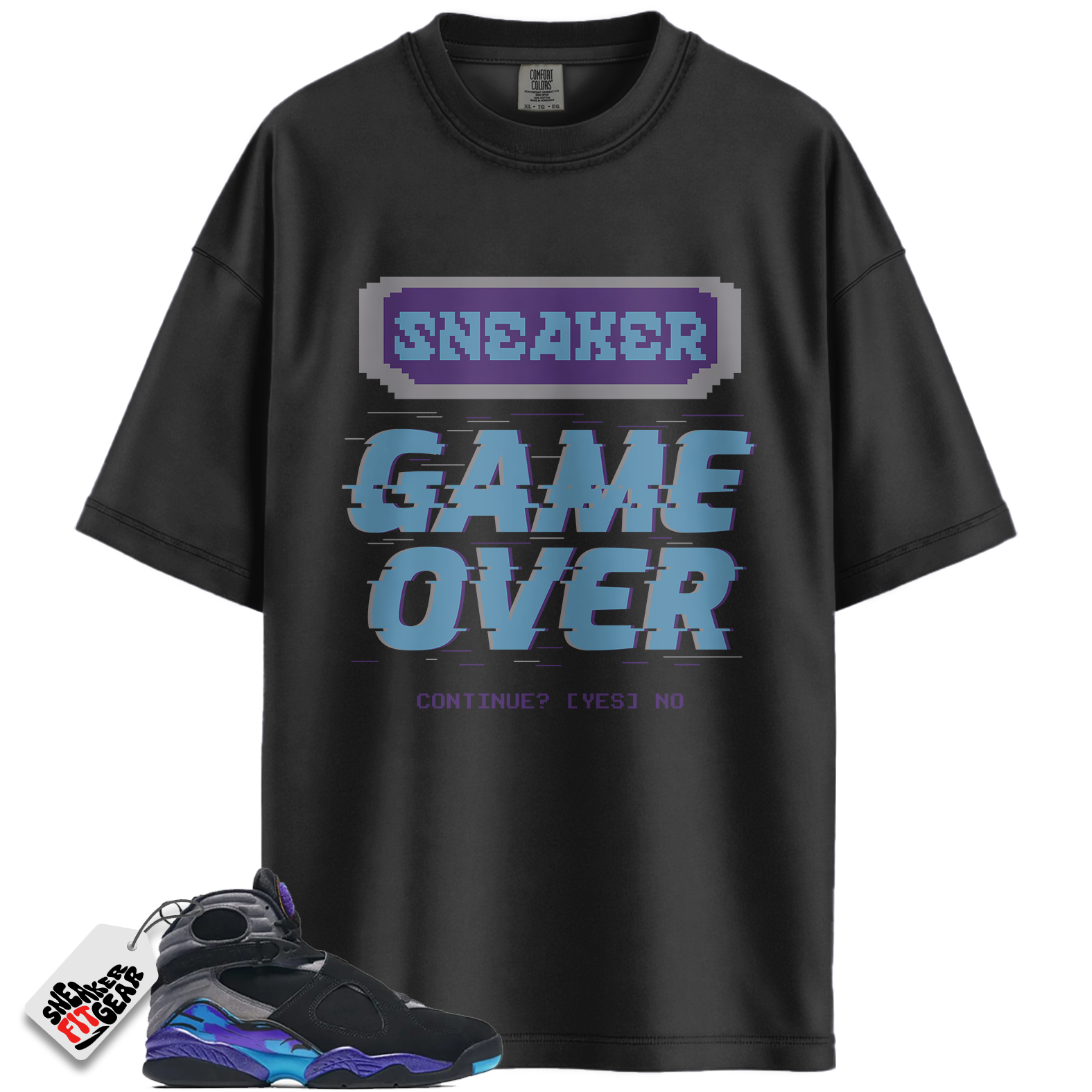 Jordan 8 Retro Aqua (2025) Match Shirts, Game Over Sneaker Shirt To Match Jordan 8 Retro Aqua (2025)