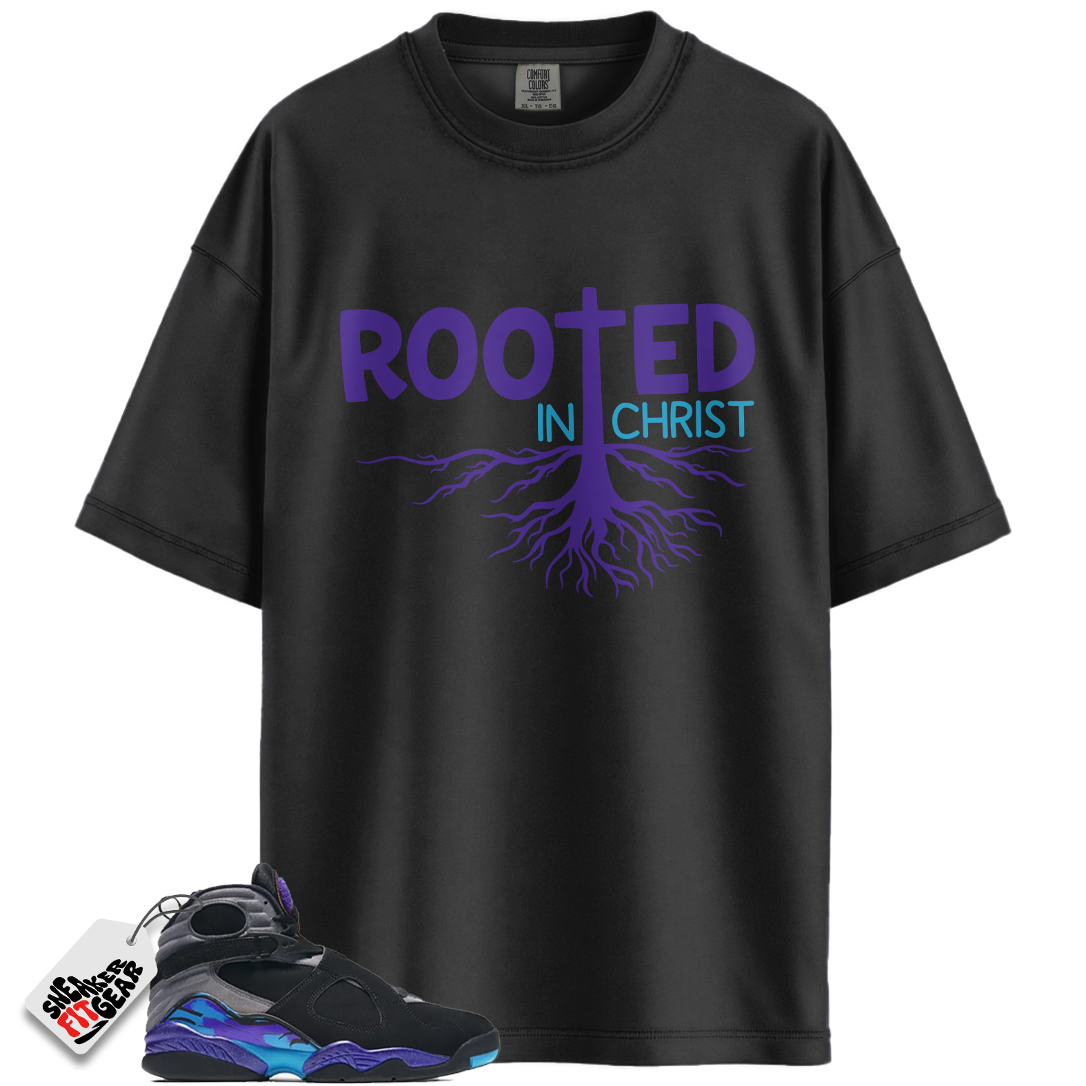 Jordan 8 Retro Aqua (2025) Match Shirts, ROOTED To Match Jordan 8 Retro Aqua (2025)