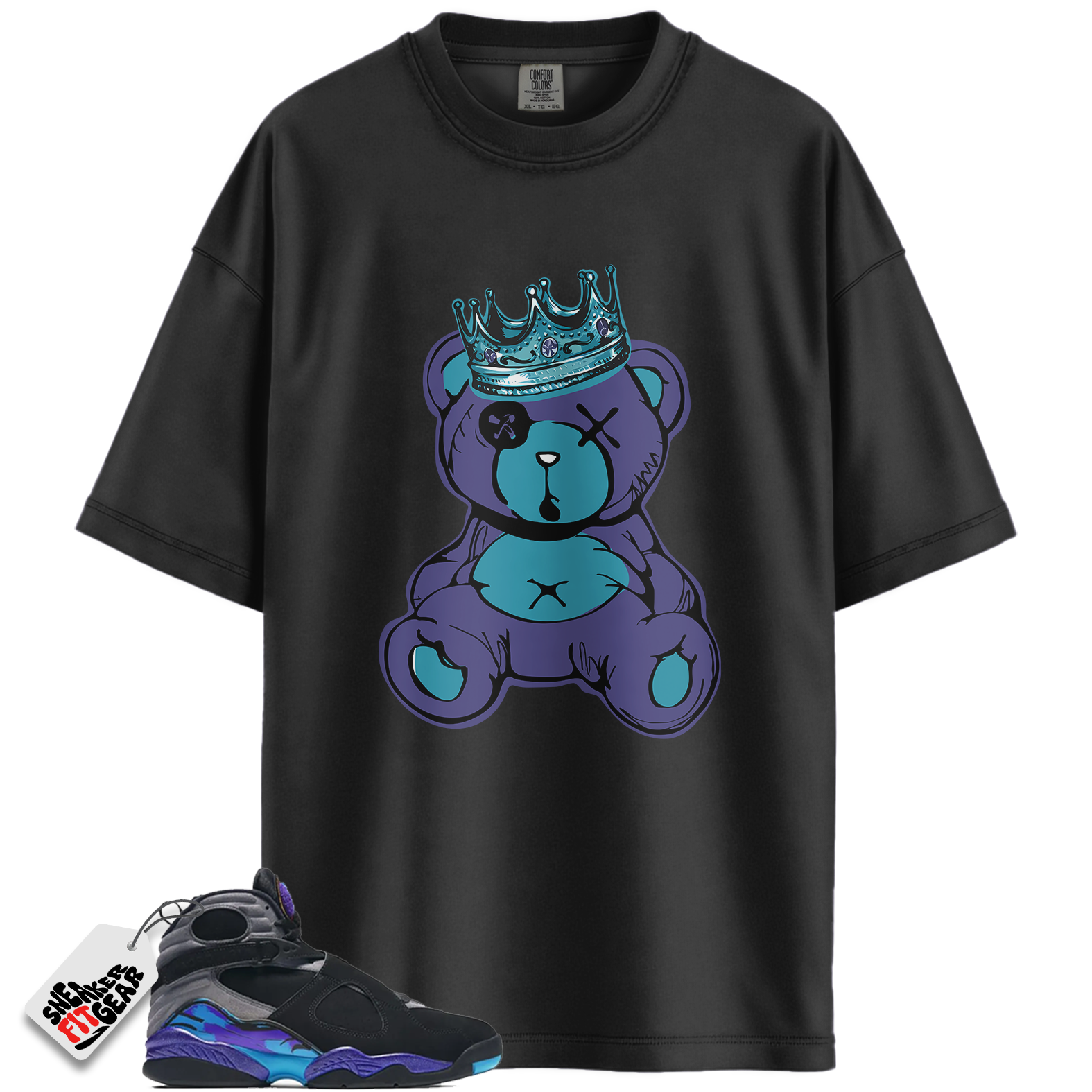 Jordan 8 Retro Aqua (2025) Match Shirts, Queen Bear Shirt To Match Jordan 8 Retro Aqua (2025)