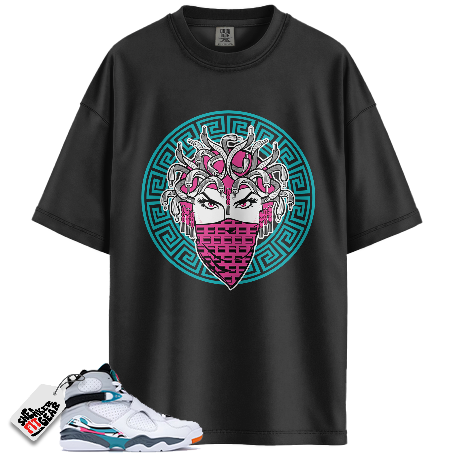 Jordan 8 Retro South Beach Match Shirts, Medusa 8 White Tee To Match Jordan 8 Retro South Beach