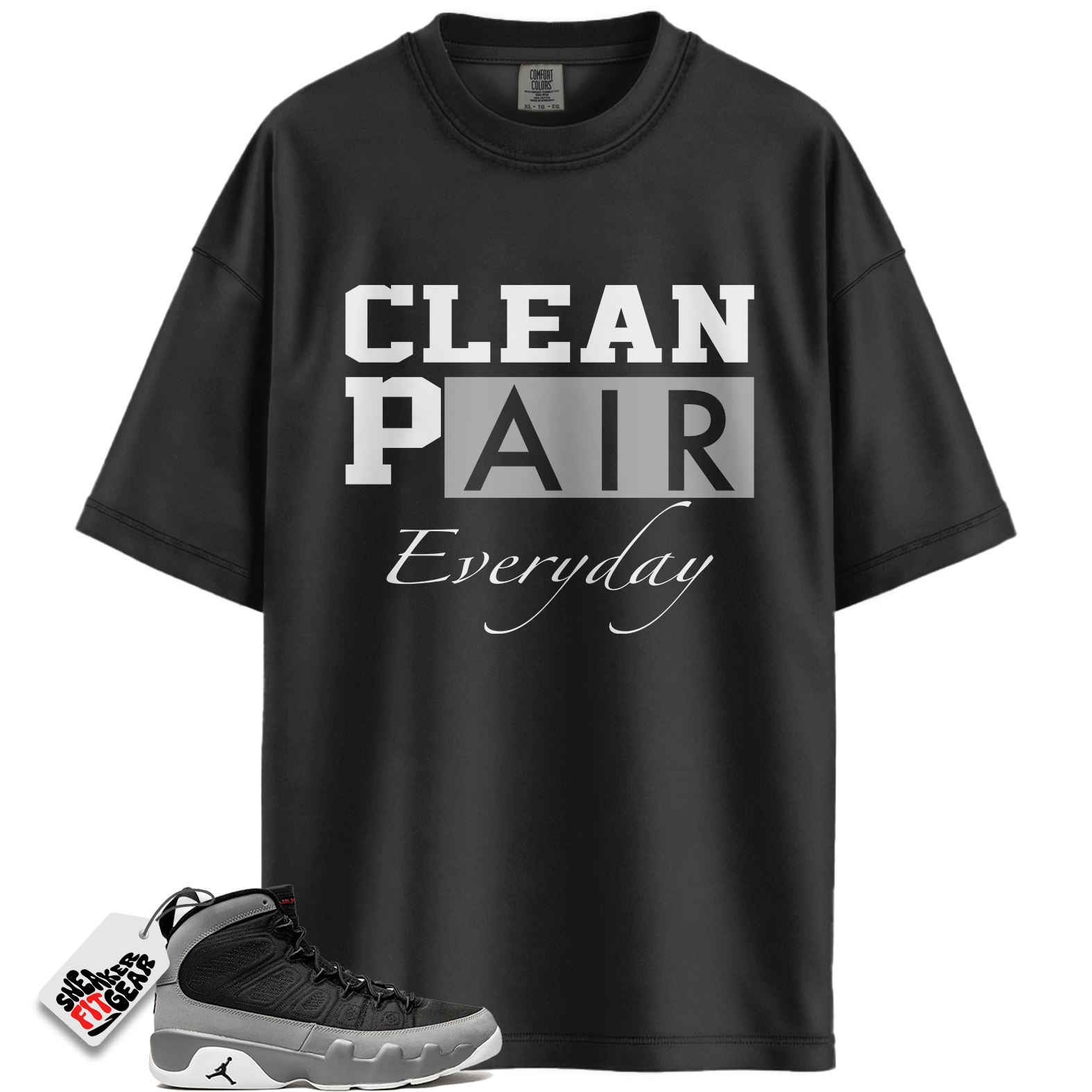 Jordan 9 Retro Particle Grey Match Shirts, Clean Pair Sneaker Tees To Match Jordan 9 Retro Particle Grey Main image