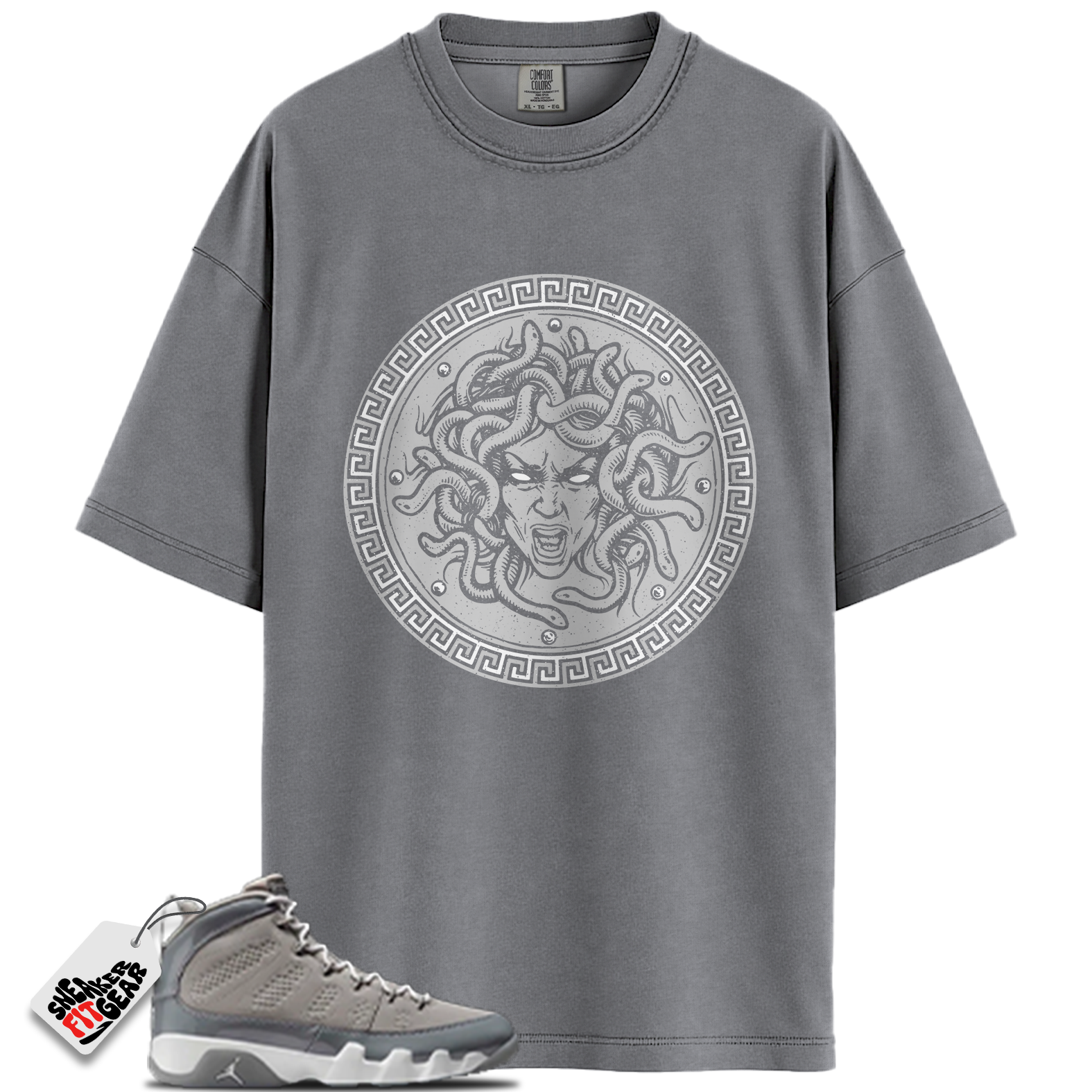 Jordan 9 Retro Cool Grey (2025) Match Shirts, Medusa T-Shirt To Match Jordan 9 Retro Cool Grey (2025)