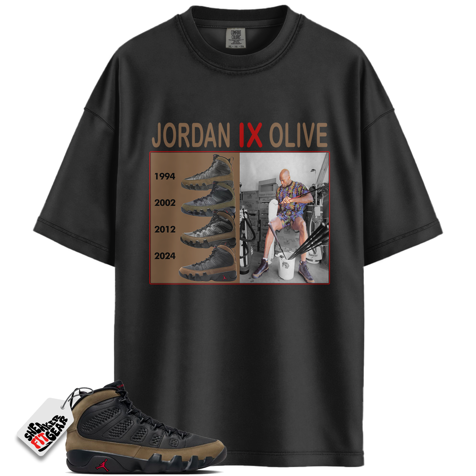 Jordan 9 Retro Olive Match Shirts, Jordan IX Olive Shirt To Match Jordan 9 Retro Olive Main image