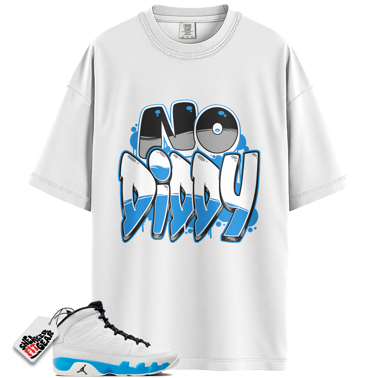 Jordan 9 Retro Powder Blue Match Shirts, POWDER BLUE NODIDDY To Match Jordan 9 Retro Powder Blue