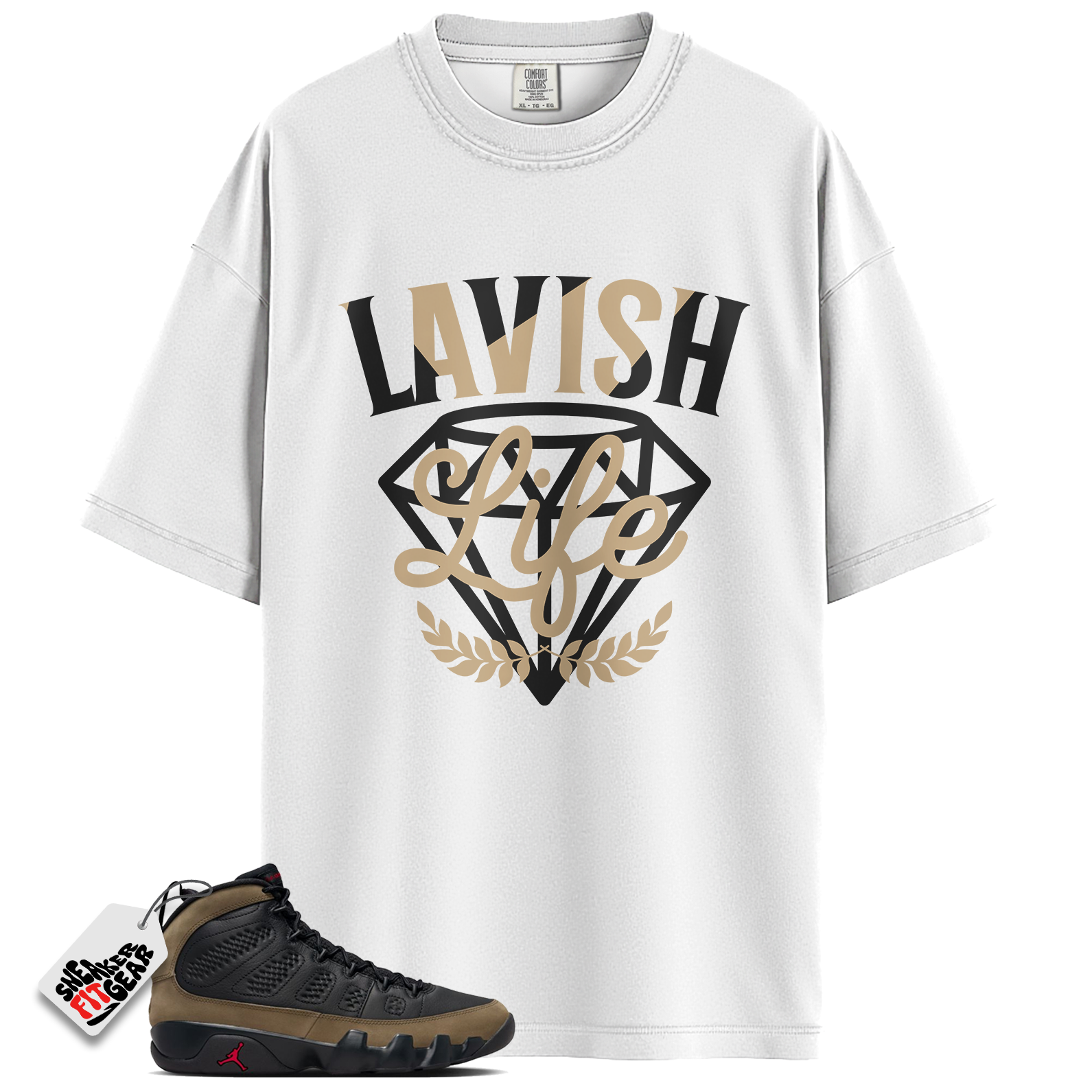 Jordan 9 Retro Olive Match Shirts, Lavish Sneaker Shirt To Match Jordan 9 Retro Olive