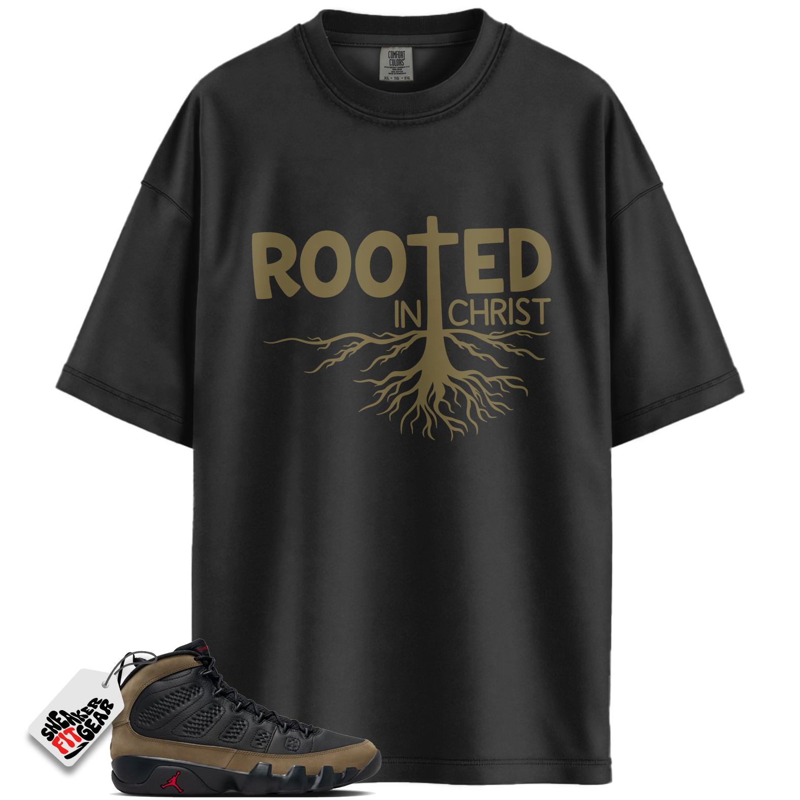 Jordan 9 Retro Olive Match Shirts, ROOTED To Match Jordan 9 Retro Olive