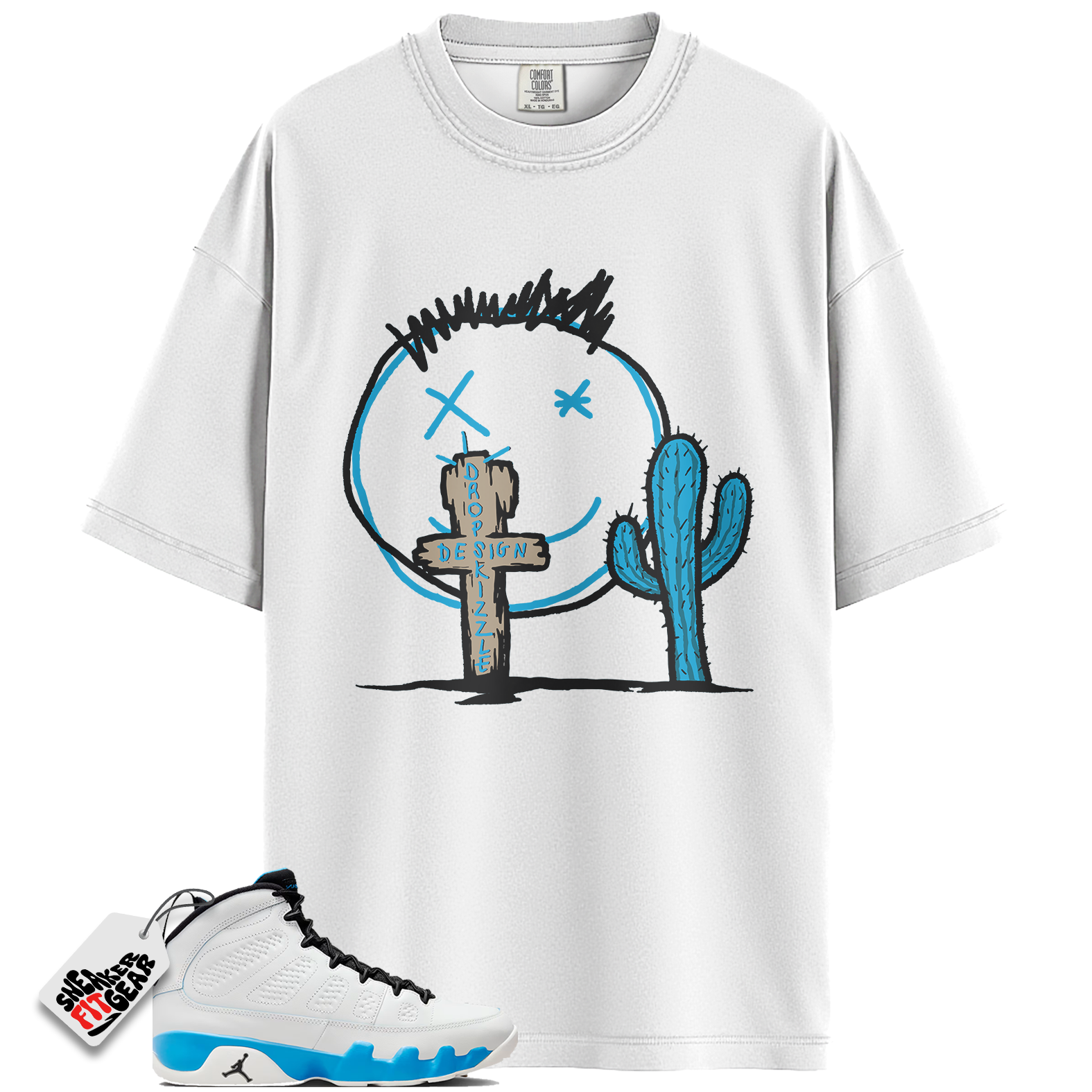 Jordan 9 Retro Powder Blue Match Shirts, Cactus Sneaker Tee To Match Jordan 9 Retro Powder Blue