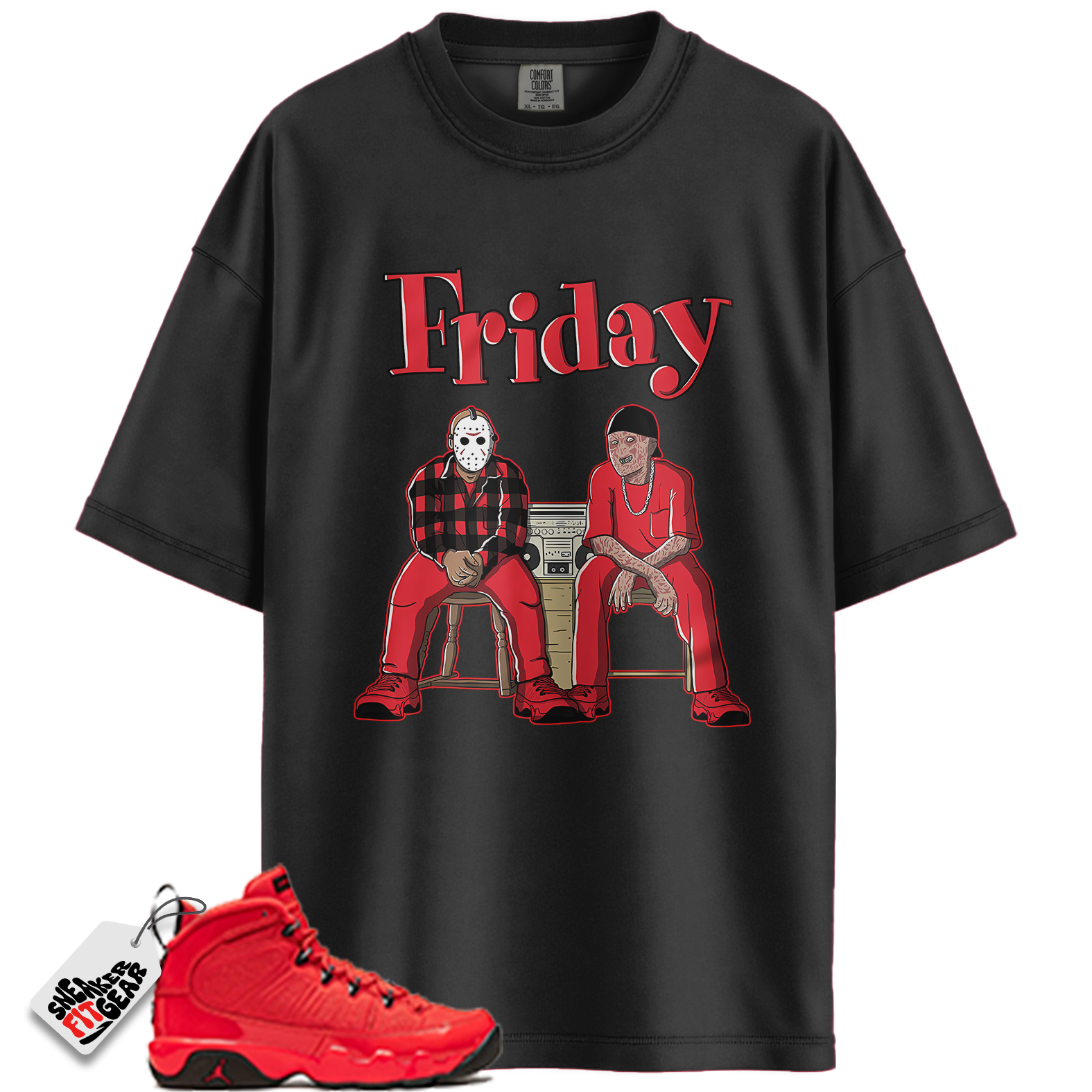 Jordan 9 Retro Chile Red Match Shirts, Friday Unisex Shirt To Match Jordan 9 Retro Chile Red
