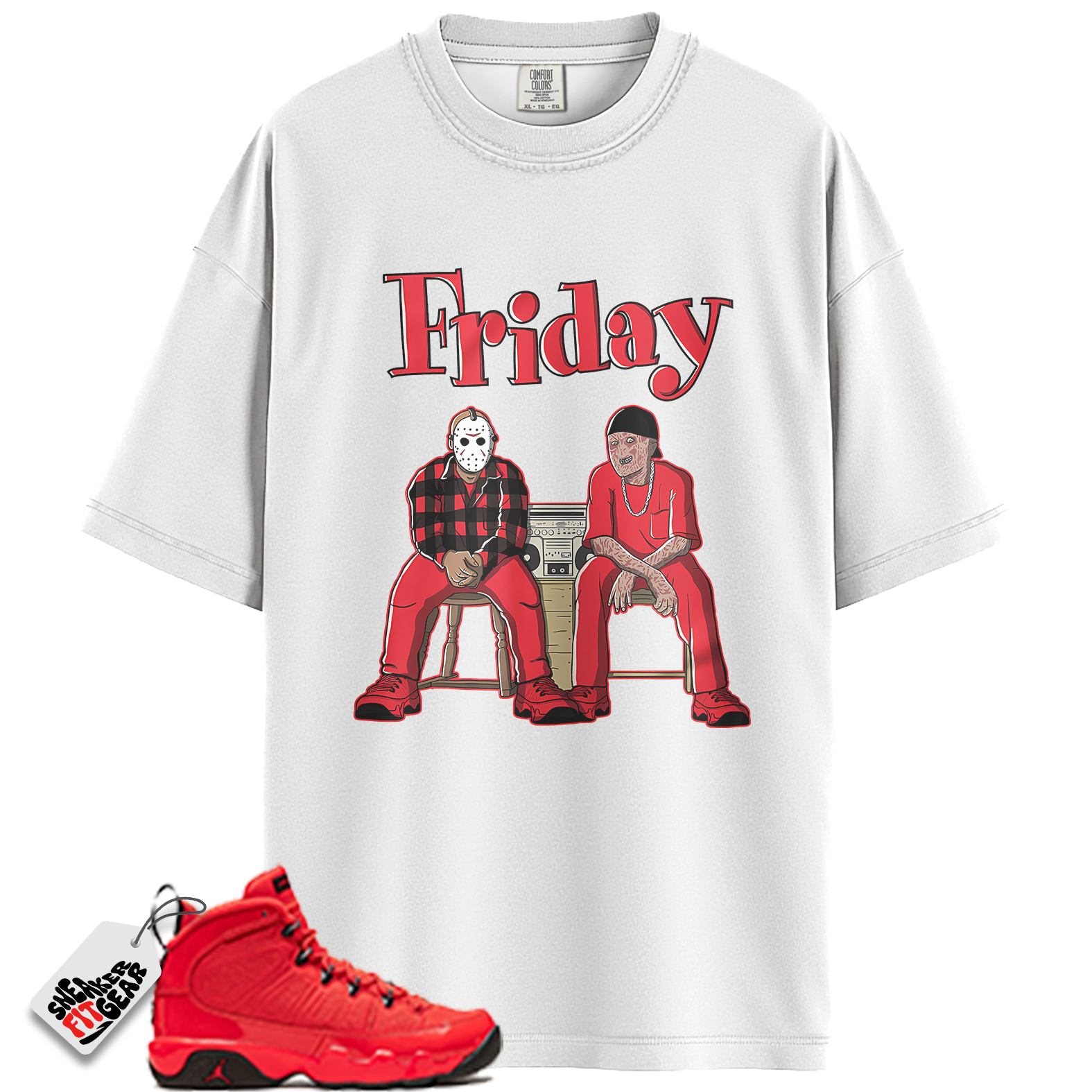 Jordan 9 Retro Chile Red Match Shirts, Friday Unisex To Match Jordan 9 Retro Chile Red