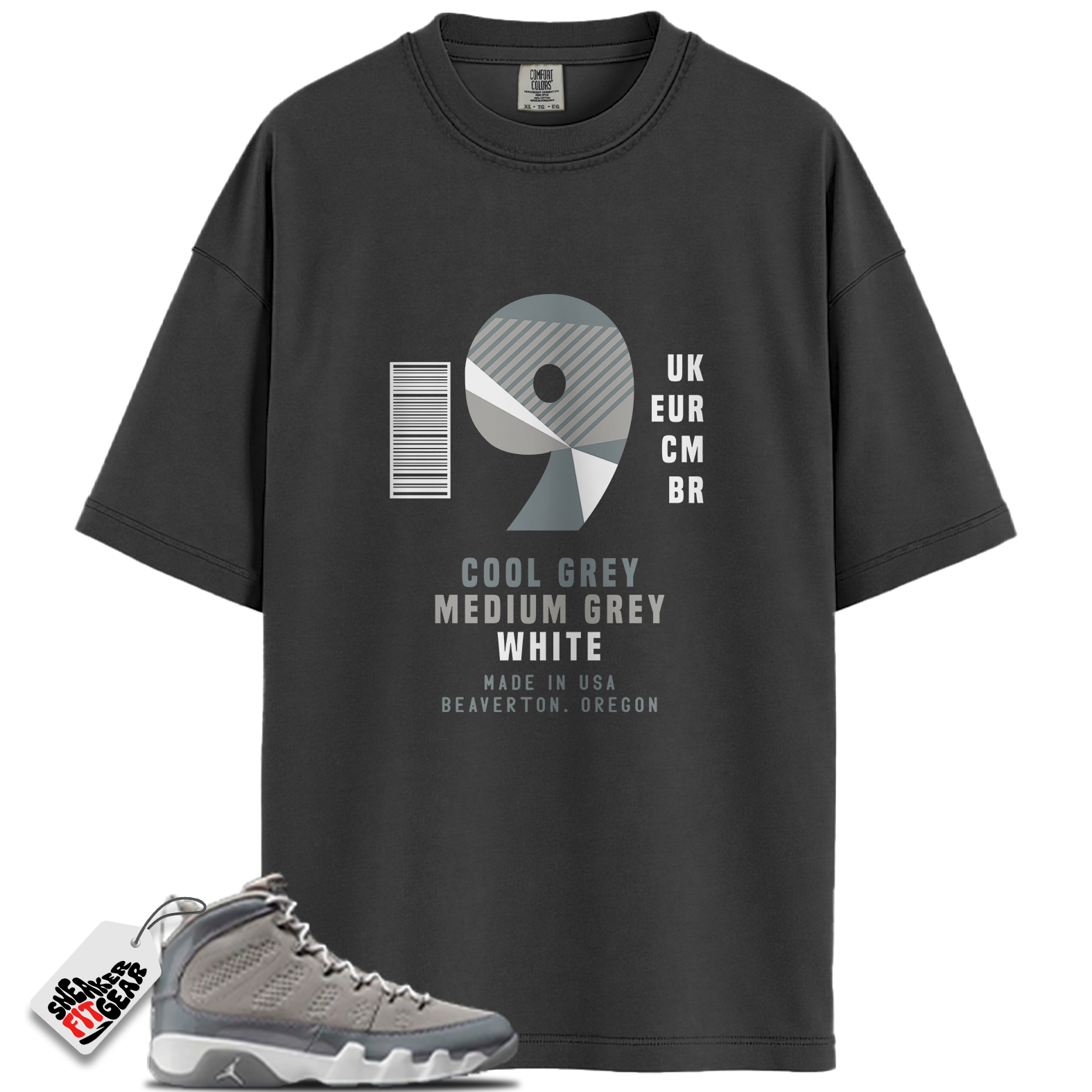 Jordan 9 Retro Cool Grey (2025) Match Shirts, Sneaker Label Shirt To Match Jordan 9 Retro Cool Grey (2025)