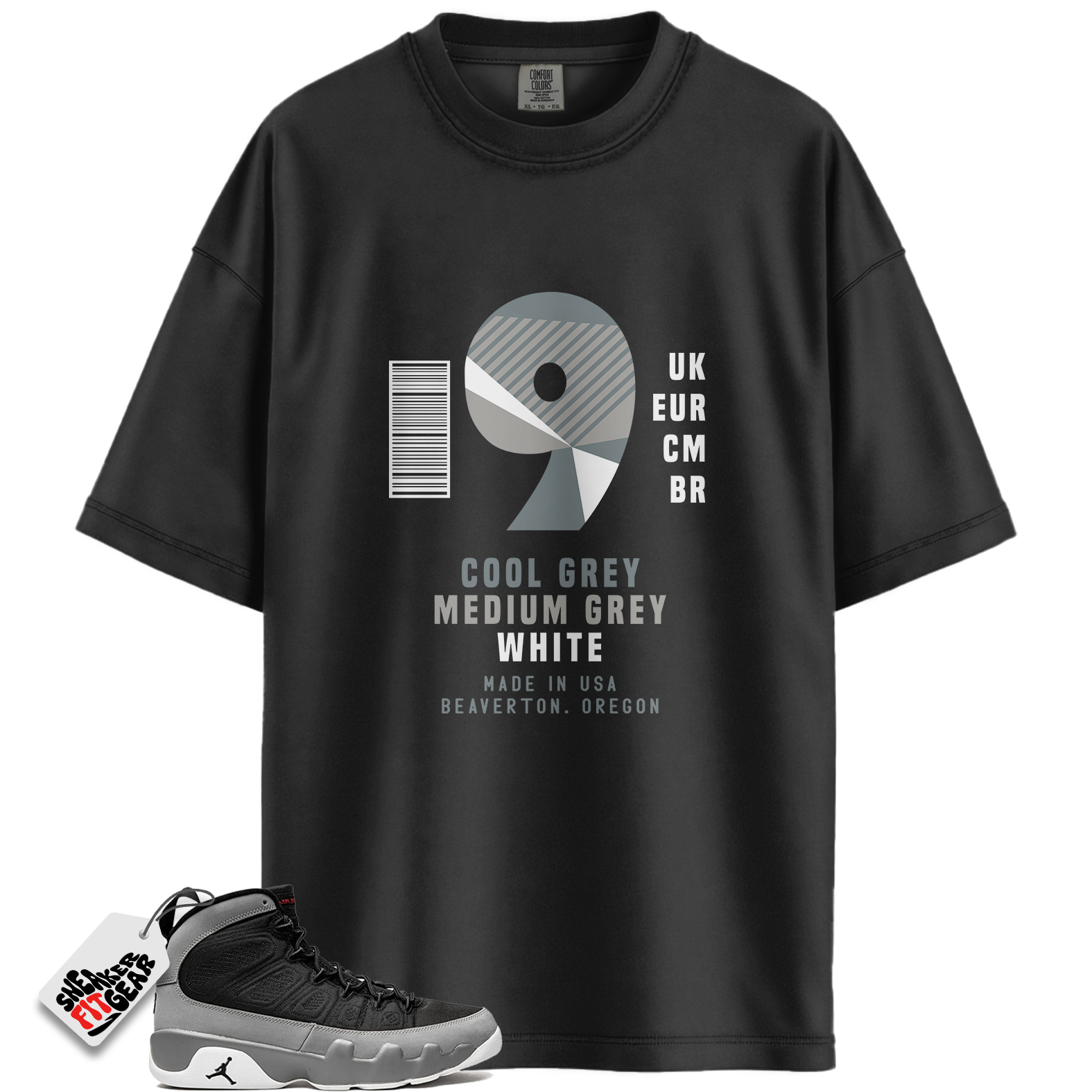 Jordan 9 Retro Particle Grey Match Shirts, Sneaker Label Shirt To Match Jordan 9 Retro Particle Grey