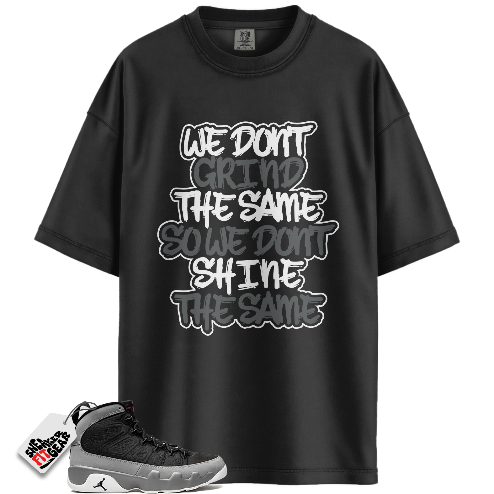 Jordan 9 Retro Particle Grey Match Shirts, GRIND To Match Jordan 9 Retro Particle Grey