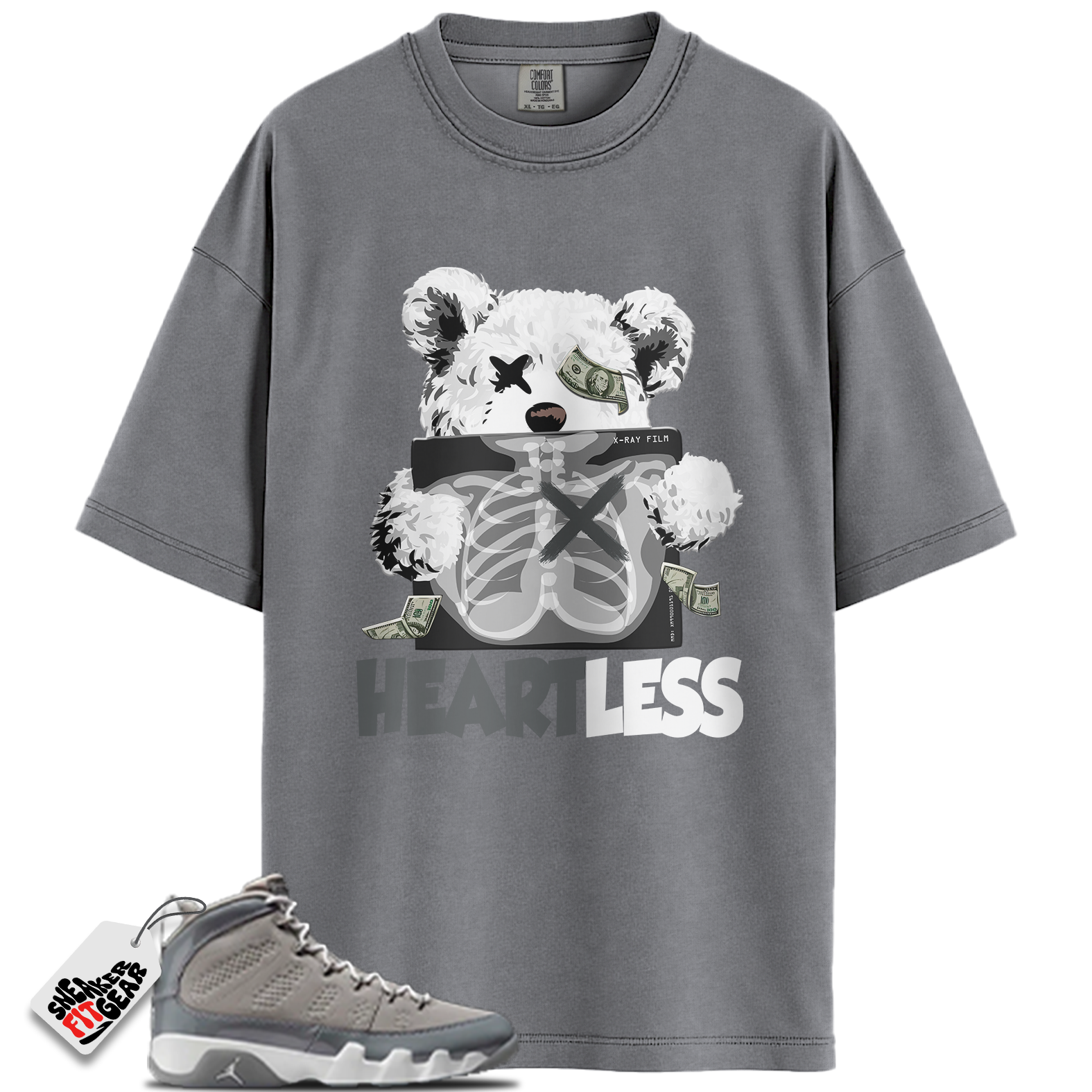 Jordan 9 Retro Cool Grey (2025) Match Shirts, HEART To Match Jordan 9 Retro Cool Grey (2025)