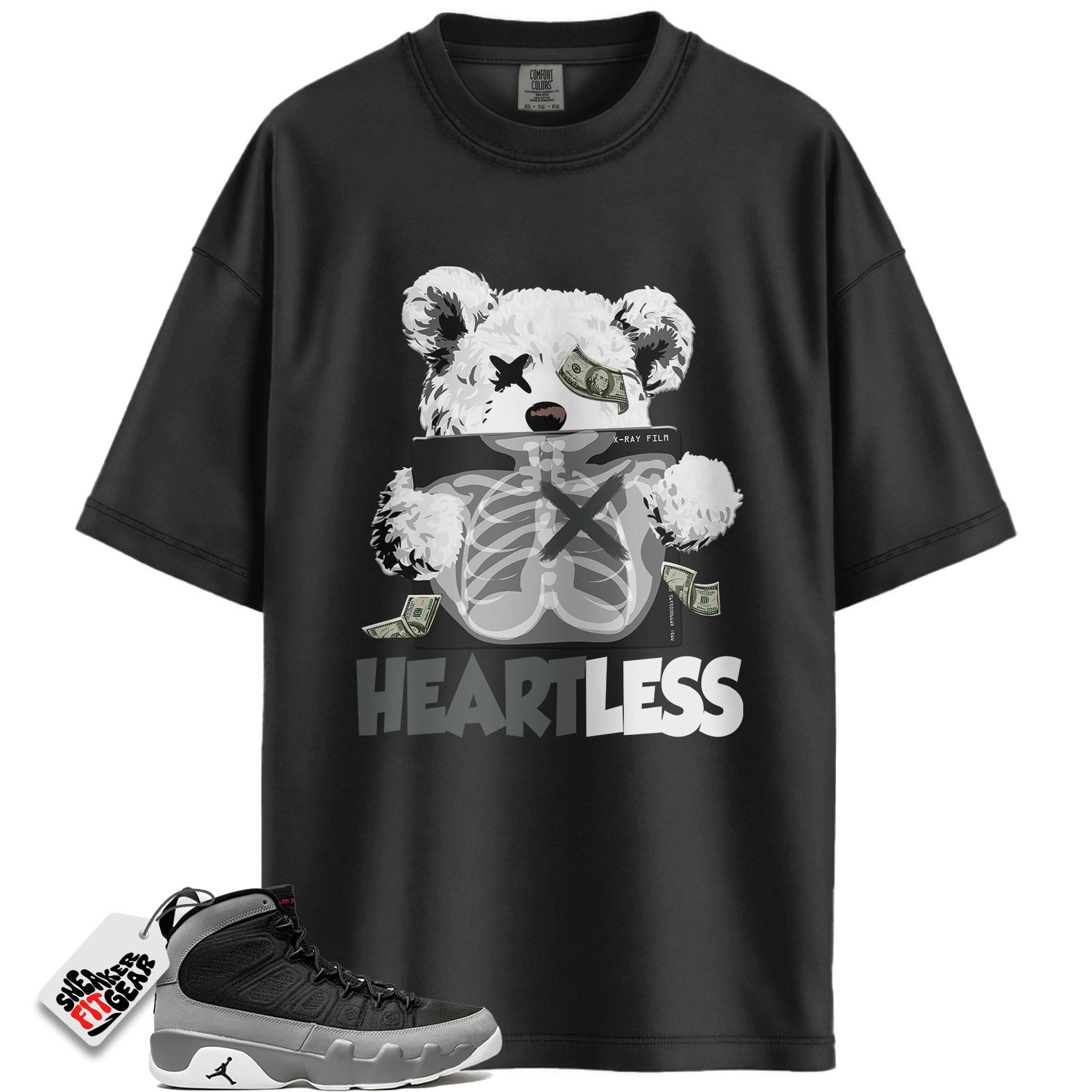 Jordan 9 Retro Particle Grey Match Shirts, HEART To Match Jordan 9 Retro Particle Grey Main image