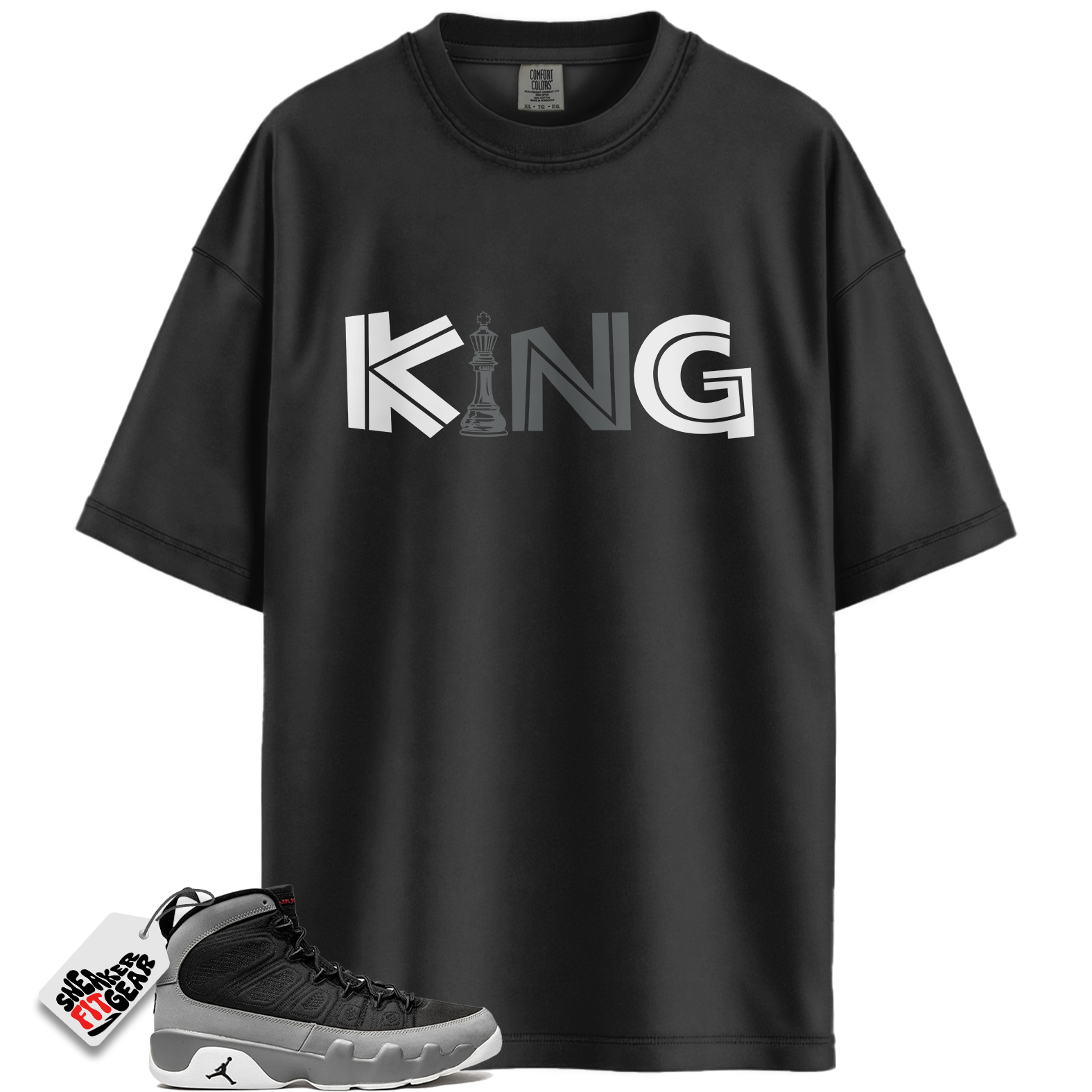 Jordan 9 Retro Particle Grey Match Shirts, KING To Match Jordan 9 Retro Particle Grey