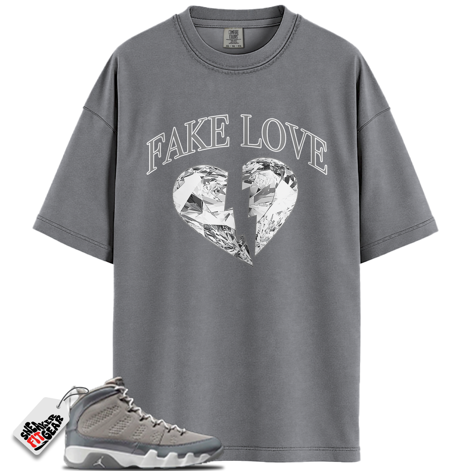 Jordan 9 Retro Cool Grey (2025) Match Shirts, Fake Love Best T-shirt To Match Jordan 9 Retro Cool Grey (2025)
