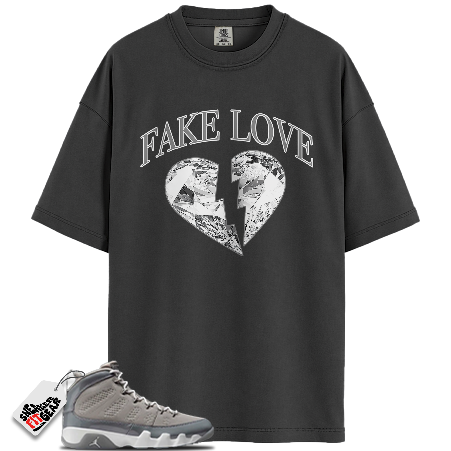 Jordan 9 Retro Cool Grey (2025) Match Shirts, Fake Love Best T-shirt To Match Jordan 9 Retro Cool Grey (2025)