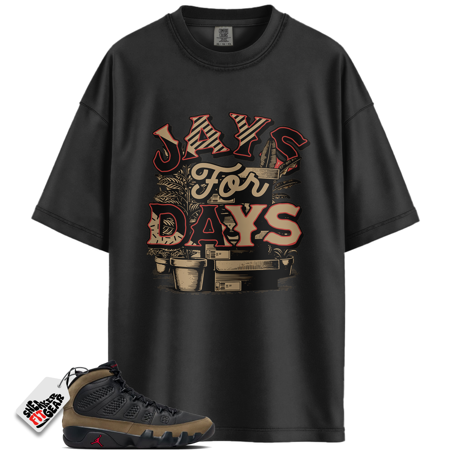 Jordan 9 Retro Olive Match Shirts, Stacked Sneaker Shirt To Match Jordan 9 Retro Olive