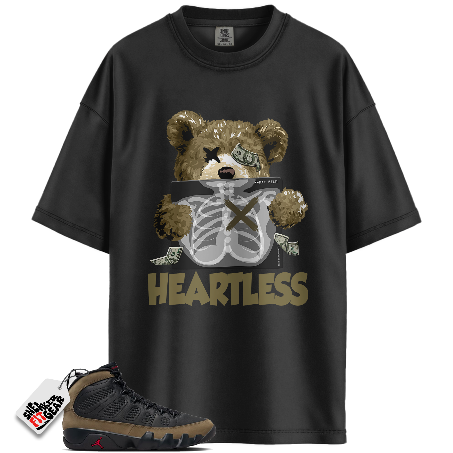 Jordan 9 Retro Olive Match Shirts, HEART To Match Jordan 9 Retro Olive Main image