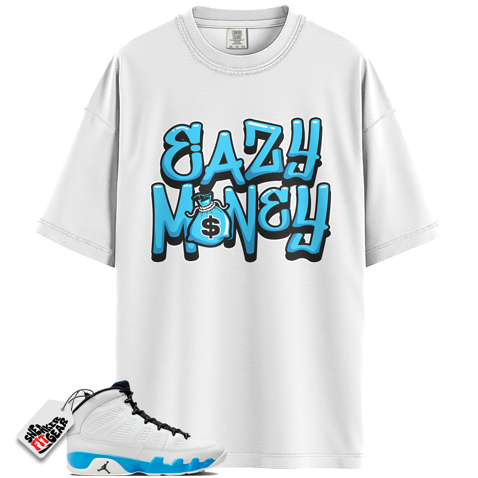 Jordan 9 Retro Powder Blue Match Shirts, Cazy Money Shirt To Match Jordan 9 Retro Powder Blue