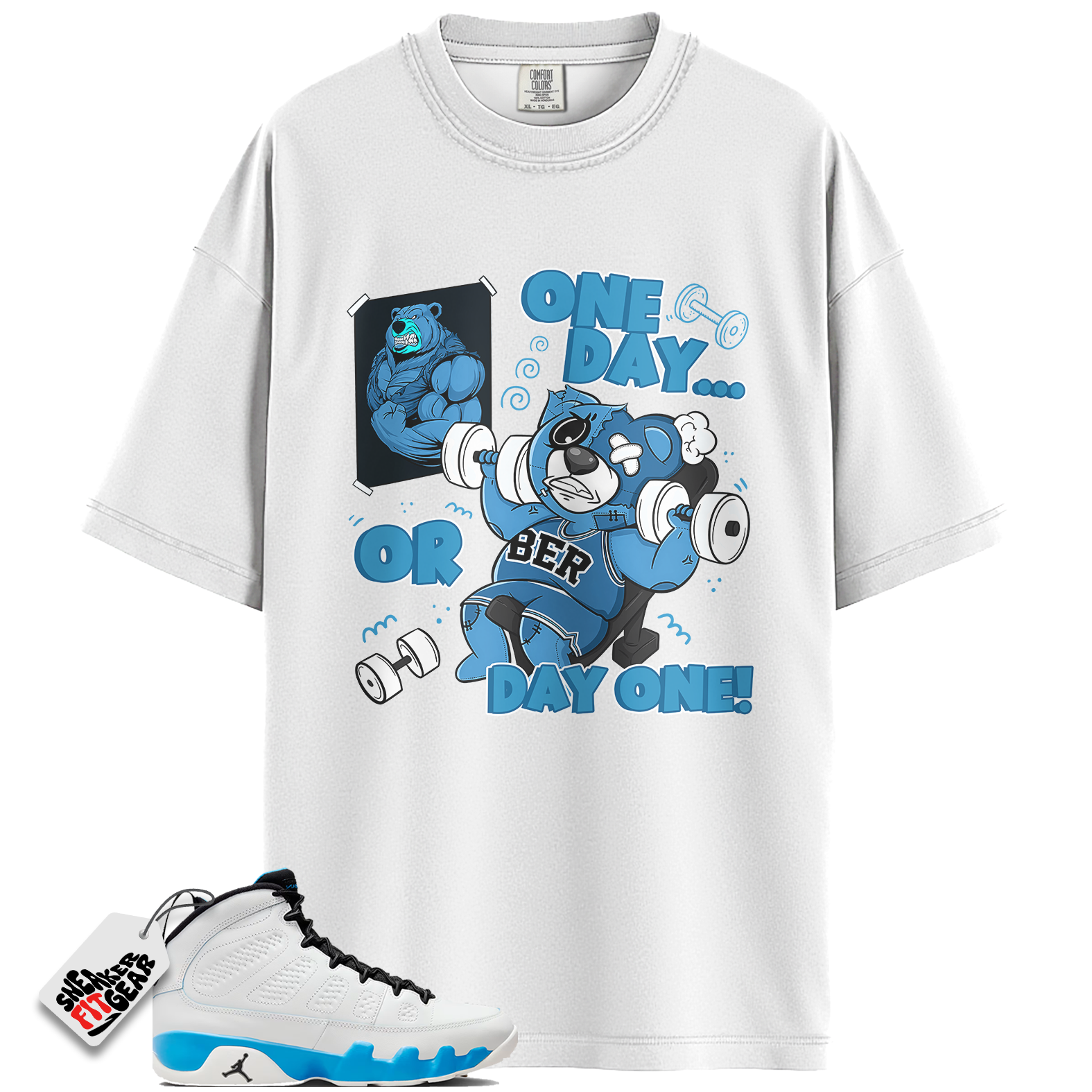 Jordan 9 Retro Powder Blue Match Shirts, BEAR Gymmer Unisex Shirt To Match Jordan 9 Retro Powder Blue