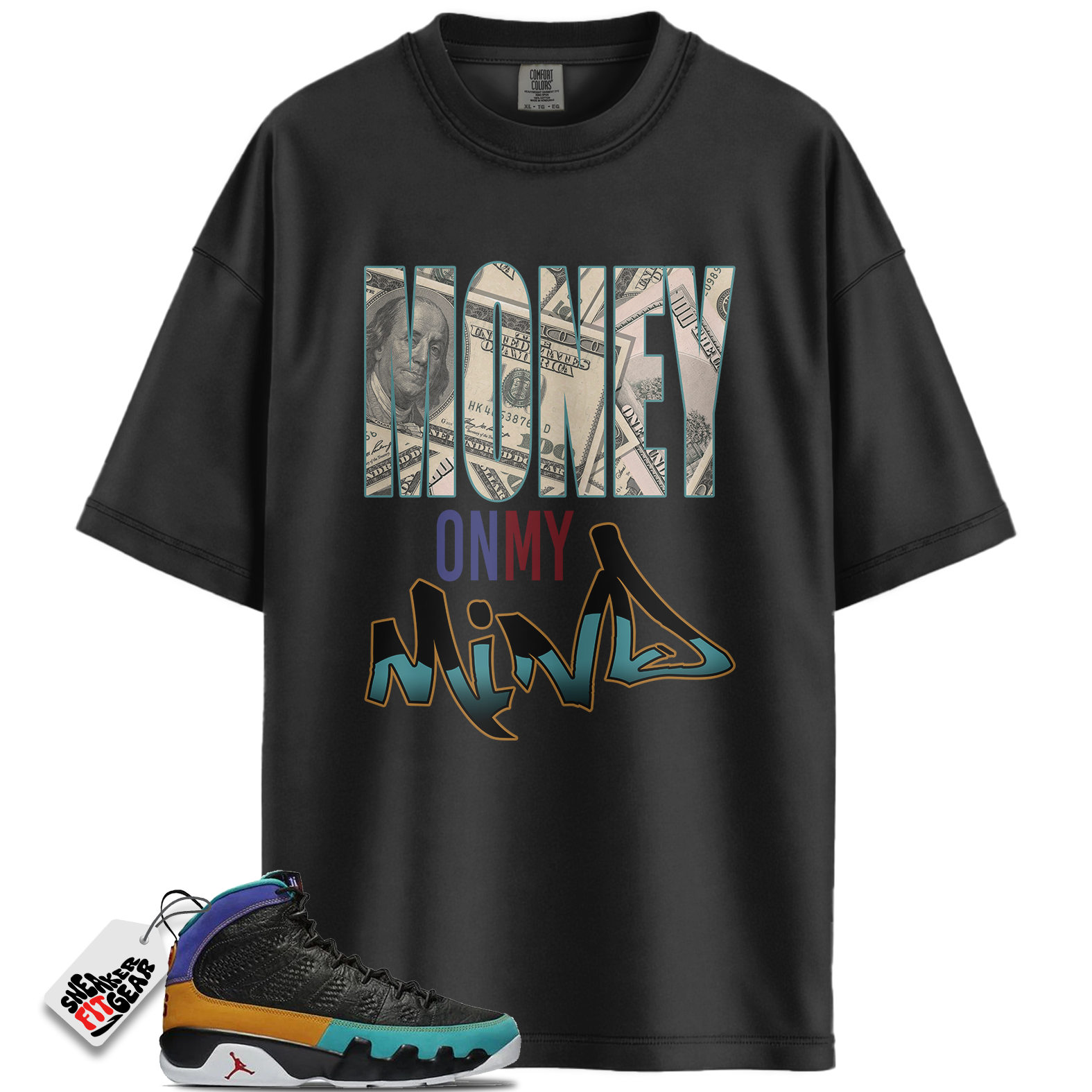 Jordan 9 Retro Cool Grey (2025) Match Shirts, Never Stop The Hustle Unisex Graphic T-Shirts To Match Jordan 9 Retro Cool Grey (2025)