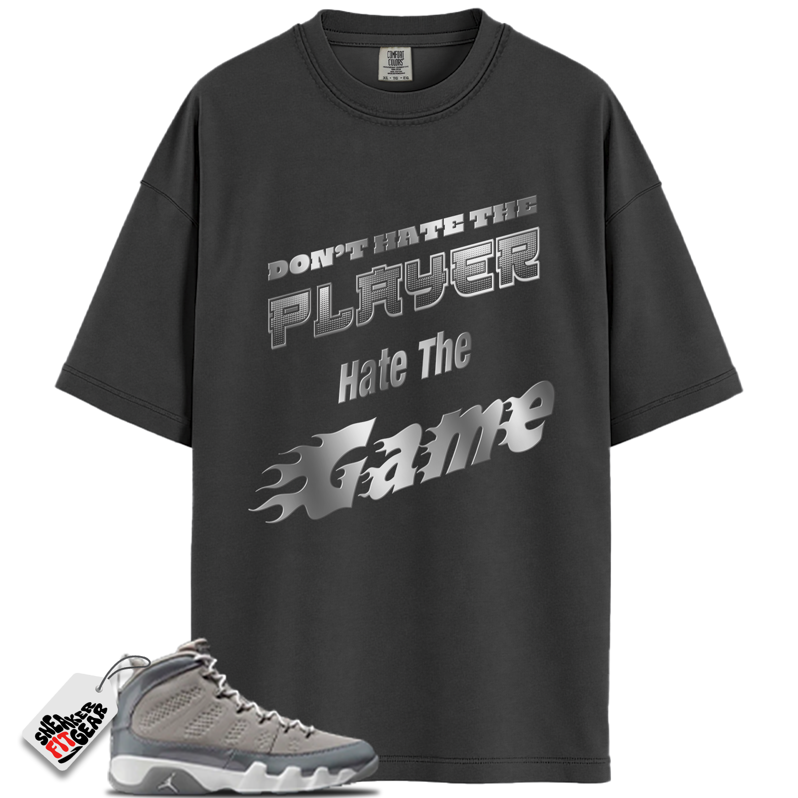 Jordan 9 Retro Cool Grey (2025) Match Shirts, Hustle Humble T-Shirt  To Match Jordan 9 Retro Cool Grey (2025) Main image