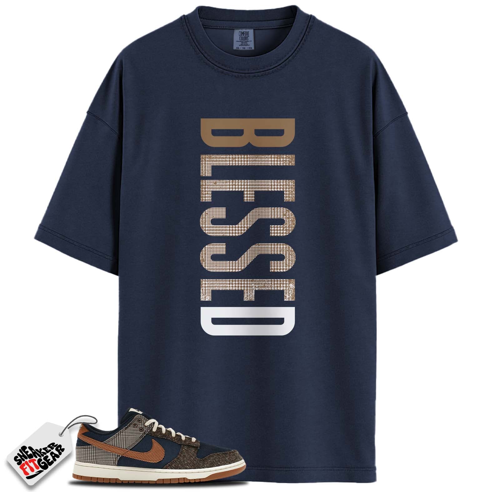 Dunk Low Tweed Midnight Navy Corduroy Match Shirts, BLESSED To Match Dunk Low Tweed Midnight Navy Corduroy Main image
