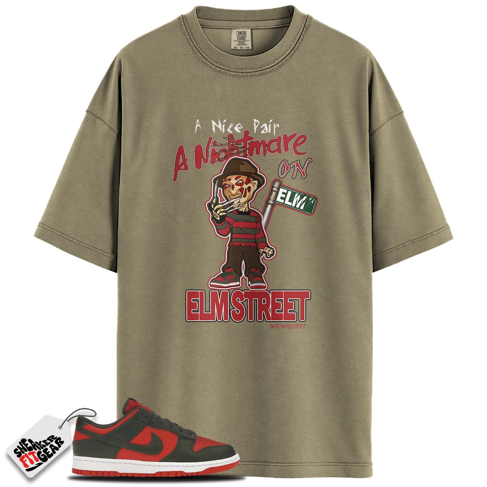 Dunk Low Mystic Red Cargo Khaki Match Shirts, ELMSTREET To Match Dunk Low Mystic Red Cargo Khaki Main image