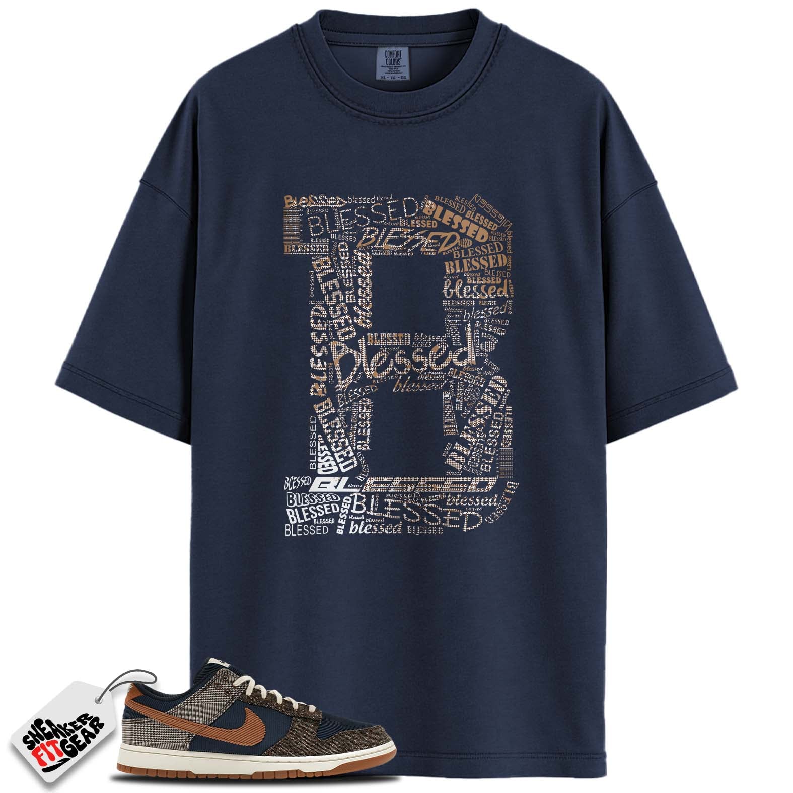 Dunk Low Tweed Midnight Navy Corduroy Match Shirts, BIG B BLESSED To Match Dunk Low Tweed Midnight Navy Corduroy