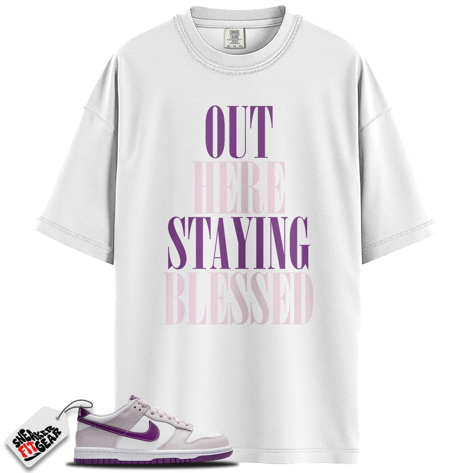 Dunk Low GS Platinum Violet Match Shirts, STAYING BLESSED To Match Dunk Low GS Platinum Violet